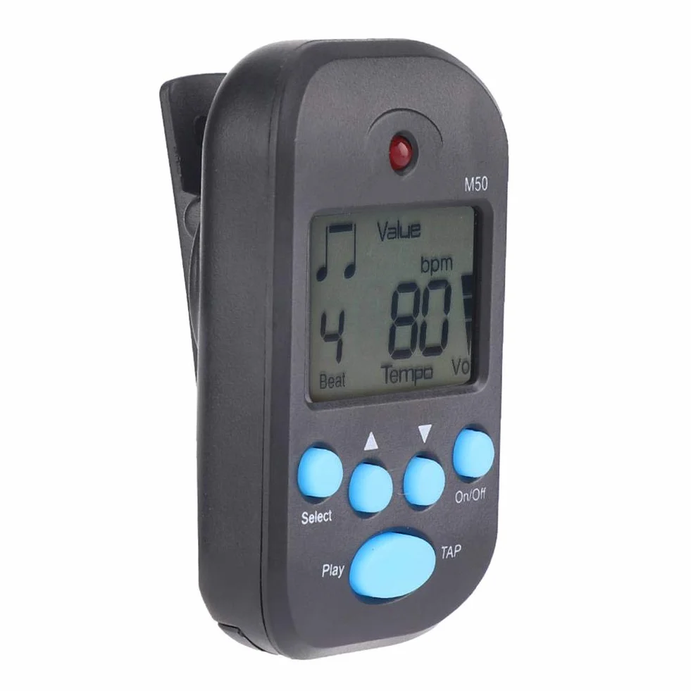 Tragbares digitales LCD Metronom Clip On Beat Tempo Metronom für Musikinstrumentenzubehör, Regler