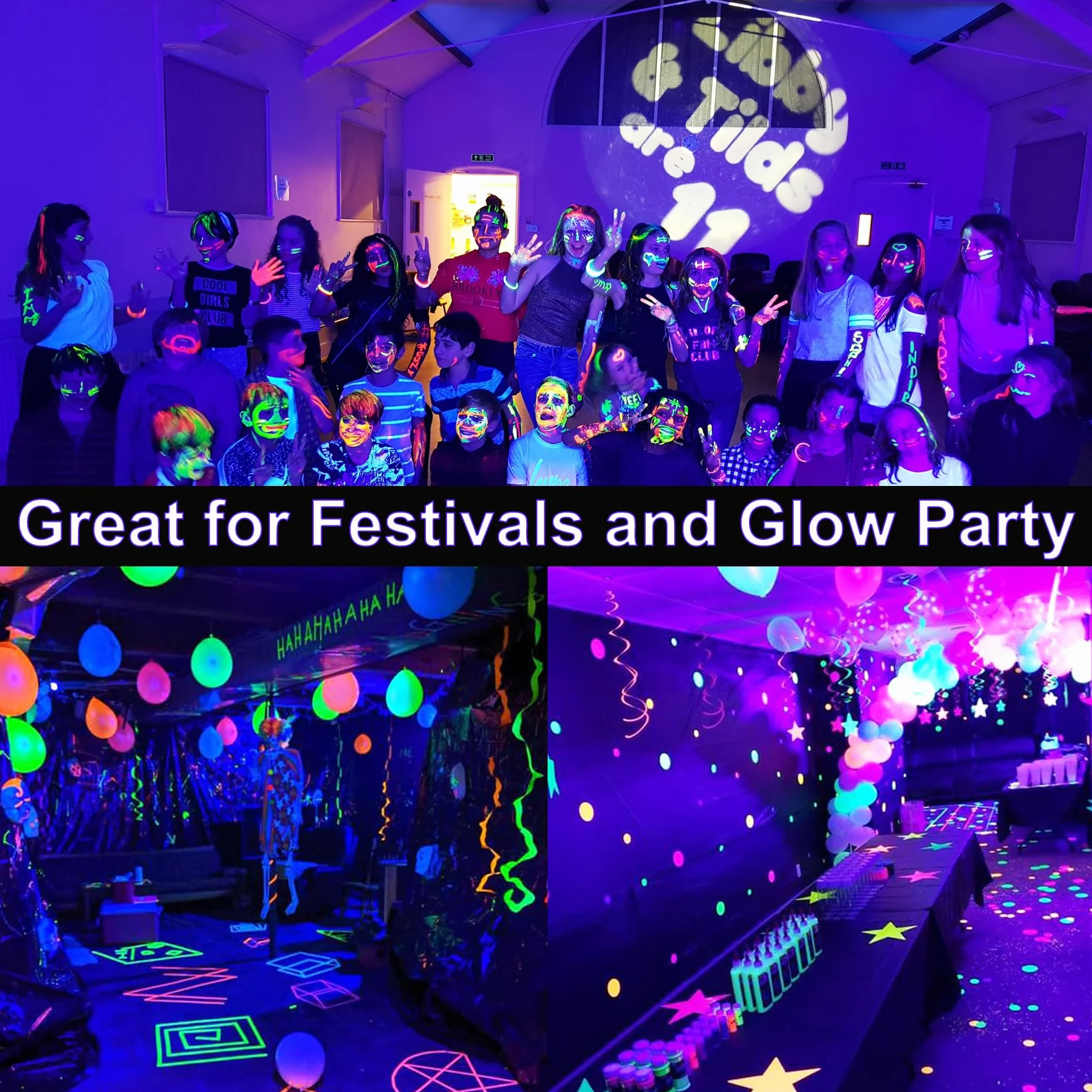 LED Schwarzlicht Strahler 50W, Indmird 2 Stück Schwarzlichtlampe mit Stecker, IP66 Wasserdicht UV strahler mit Stecker, 395-400nm UV Flutlicht Partylicht für Bar,Disco,GLOW Party,Halloween, Aquarium