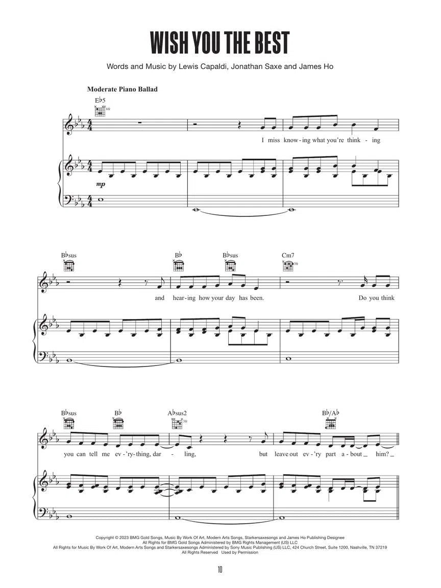 Broken by Desire to Be Heavenly Sent: Piano / Vocal / Guitar (Lewis Capaldi)
