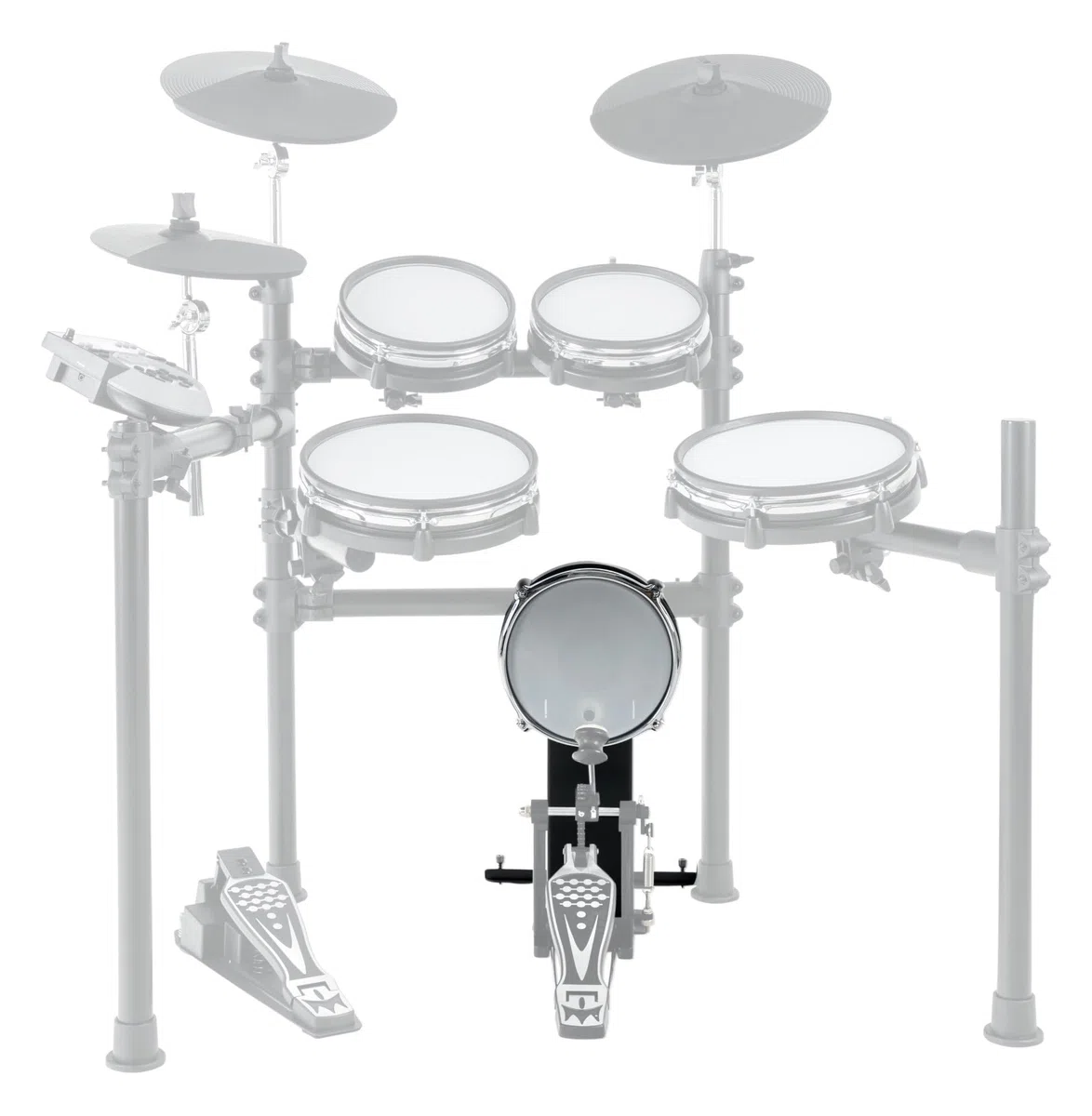 XDrum BDMP-08 8" Kick Pad mit Meshhead - Erweiterung oder Ersatz für E-Drum Kits - Ideal für XDrum DD-530-8" Mesh Head - Stabiler Stand durch Dornen - Zu Roland kompatibel