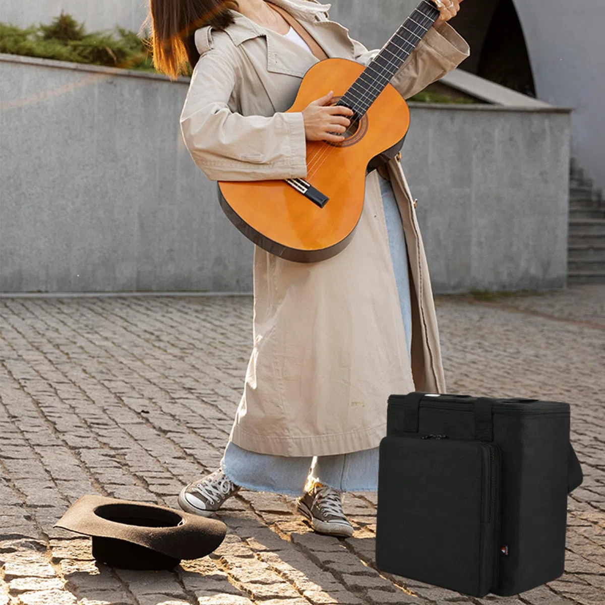 Tragbare Gitarren-Verstärker-Tasche für 10G mit zwei Tragegurten und Schulter, Farbe 1, 29x28x17cm