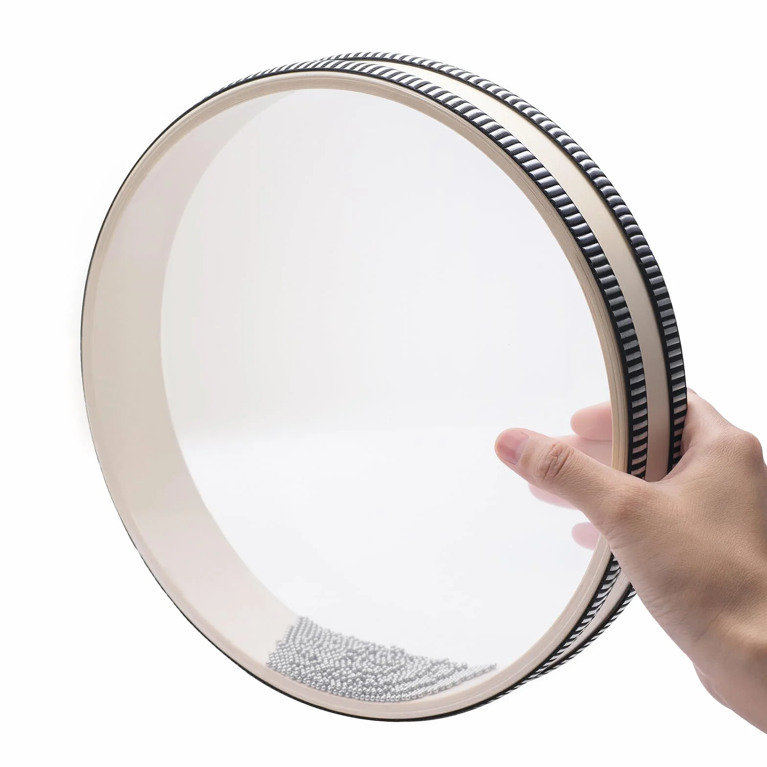 25cm Ozeantrommel Ocean Drum Wellentrommel Percussion Drum Musikinstrument Percussion mit Stahlkugeln Gefüllt (Typ 1)