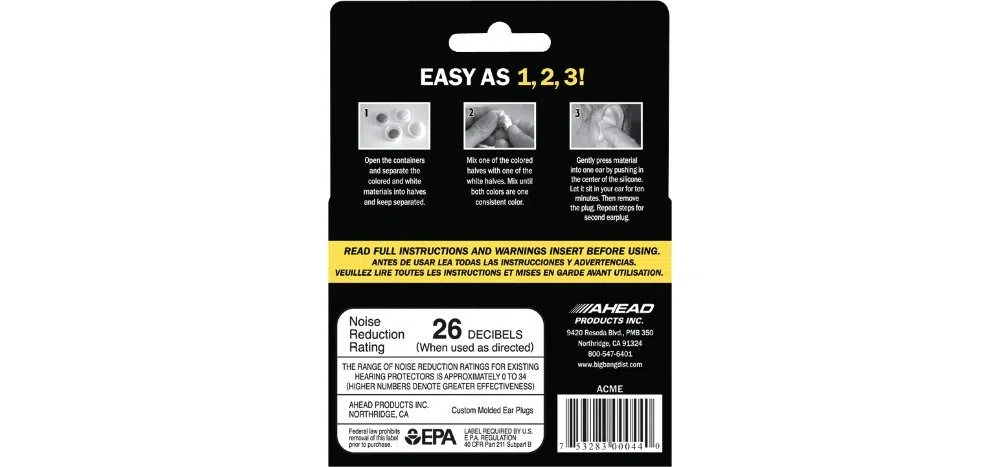 Ahead Sticks ACME Gehörschutz, Custom Molded Earplugs