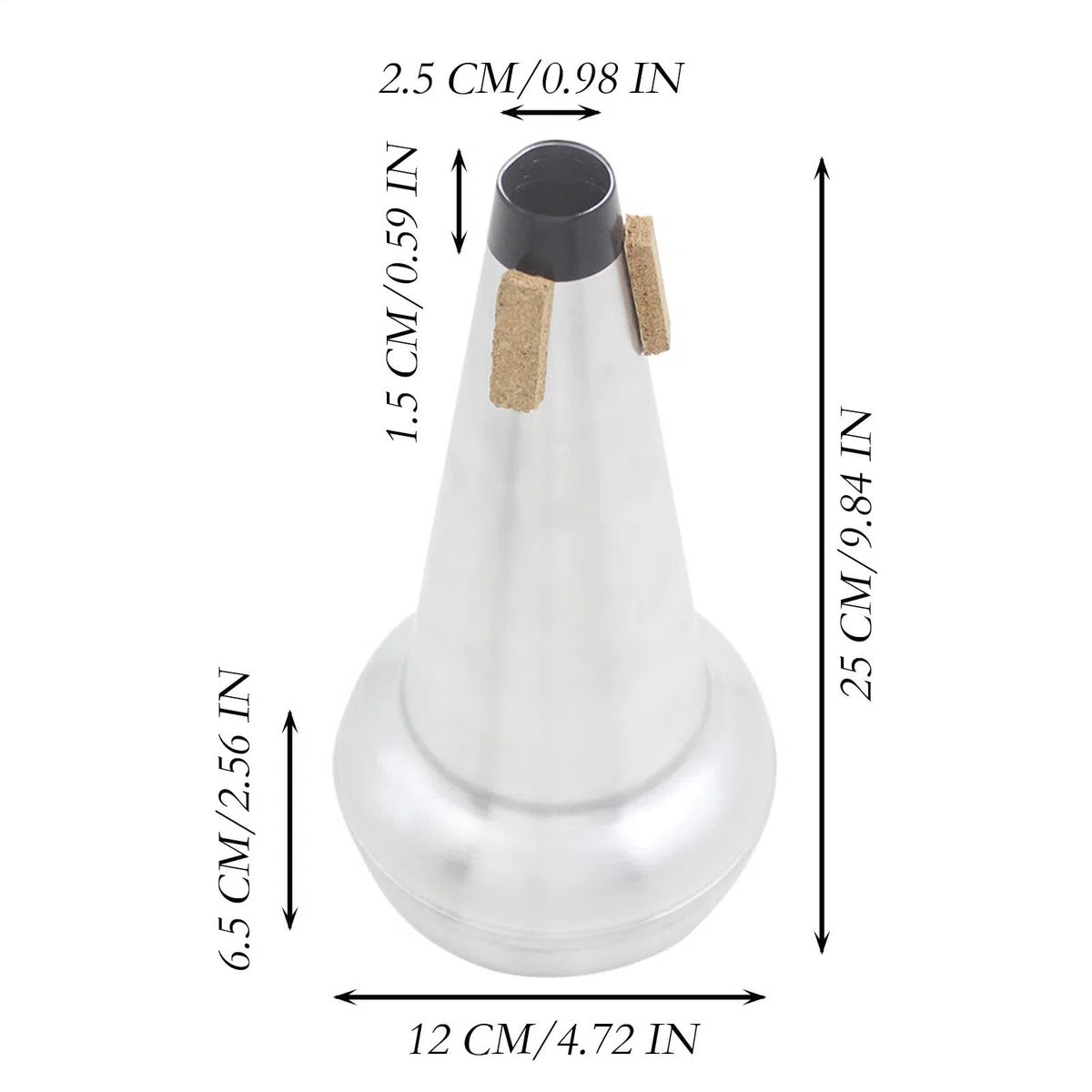 Büroklammer Straight Mute, Mute Posaunen-Tasse, Aluminium, tragbar, tragbar, Muted, professionelles Übungswerkzeug, Musikinstrumentenzubehör für Zuhause, niedriger Ton