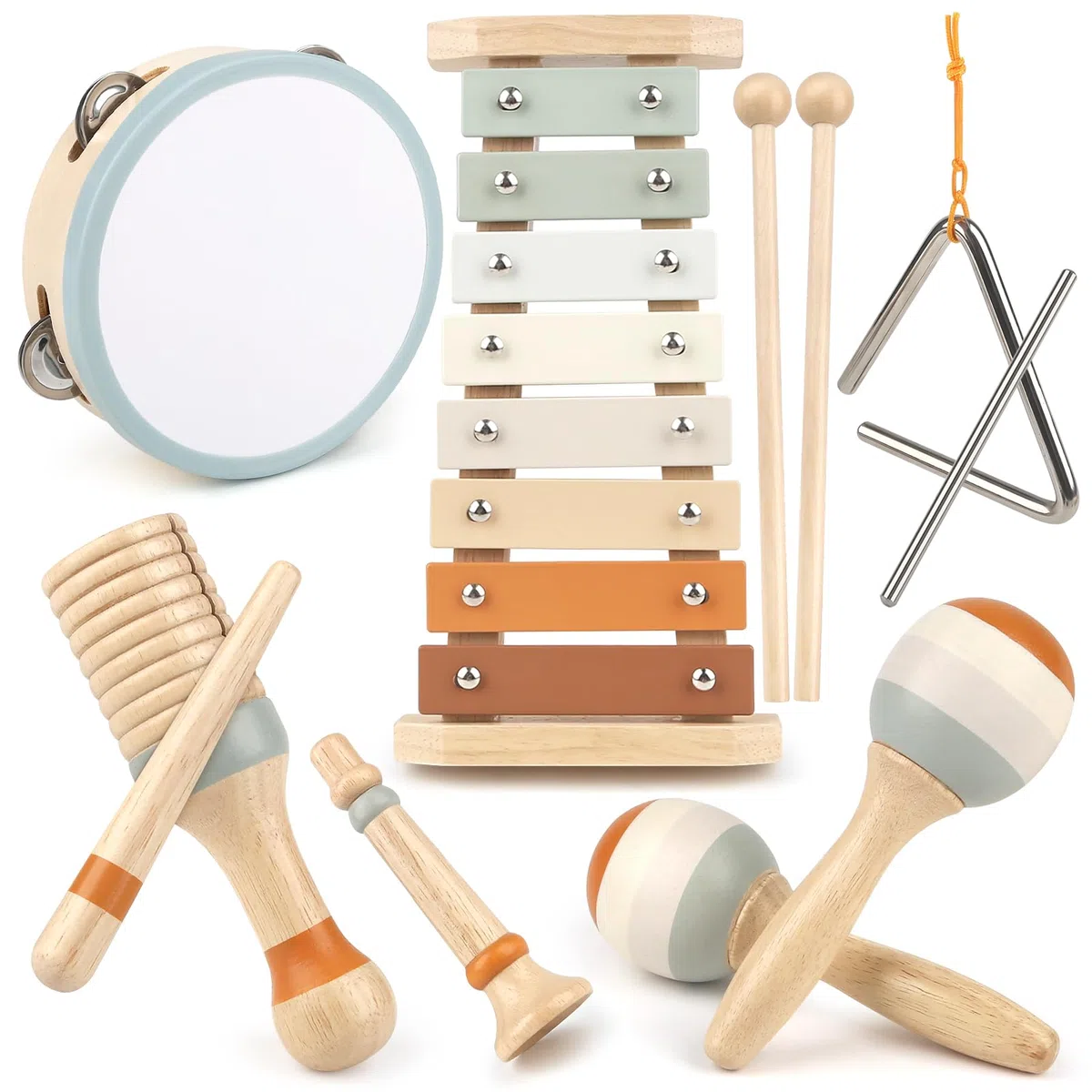Musikinstrumente für Kinder Kinderspielzeug ab 3 Jahre holzspielzeug Trommel Xylophone für Kinder Baby Musikspielzeug Montessori Spielzeug ab 3 Jahre