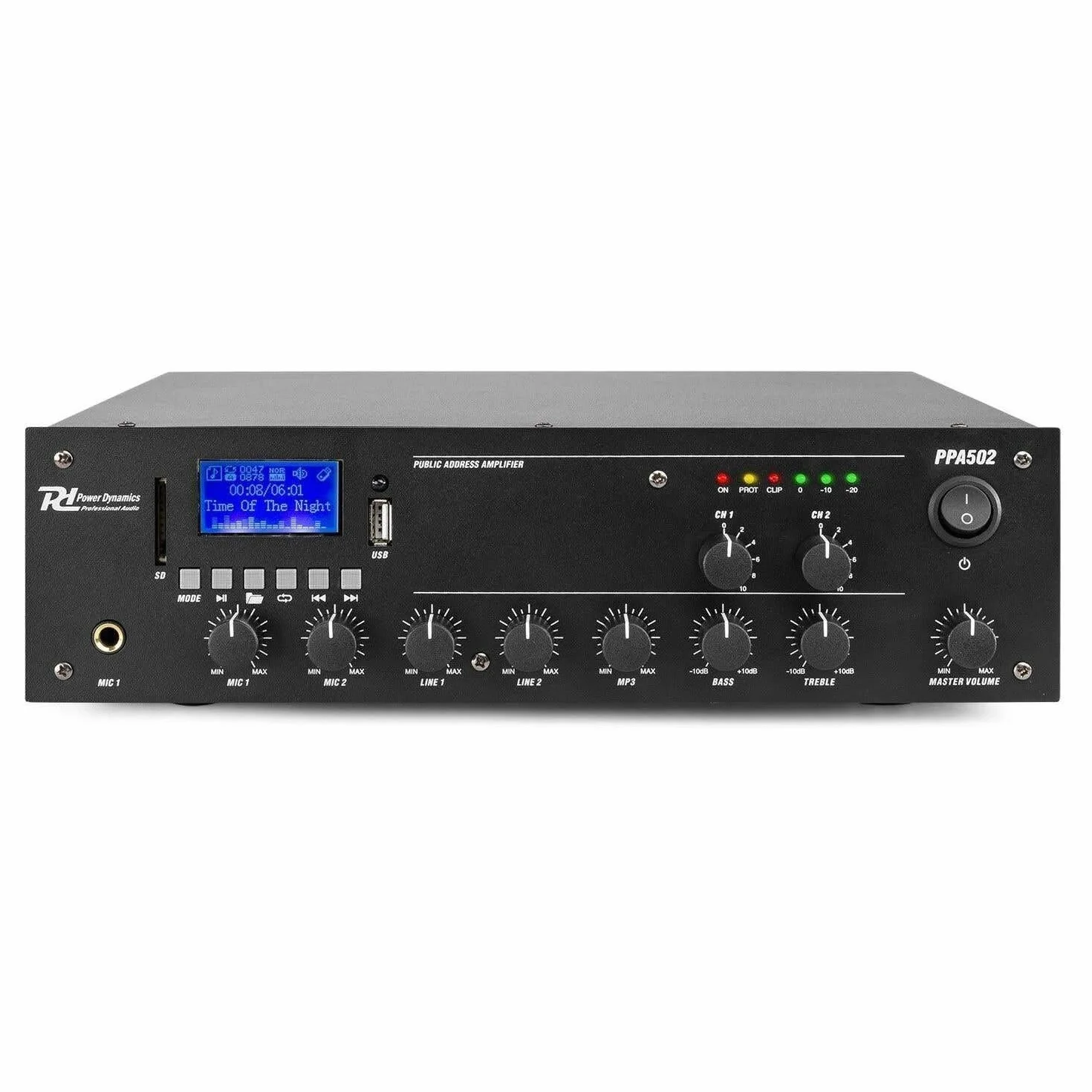 Power Dynamics PPA502, 2-Zonen-Vertärker (100 Volt), 50 Watt met Bluetooth