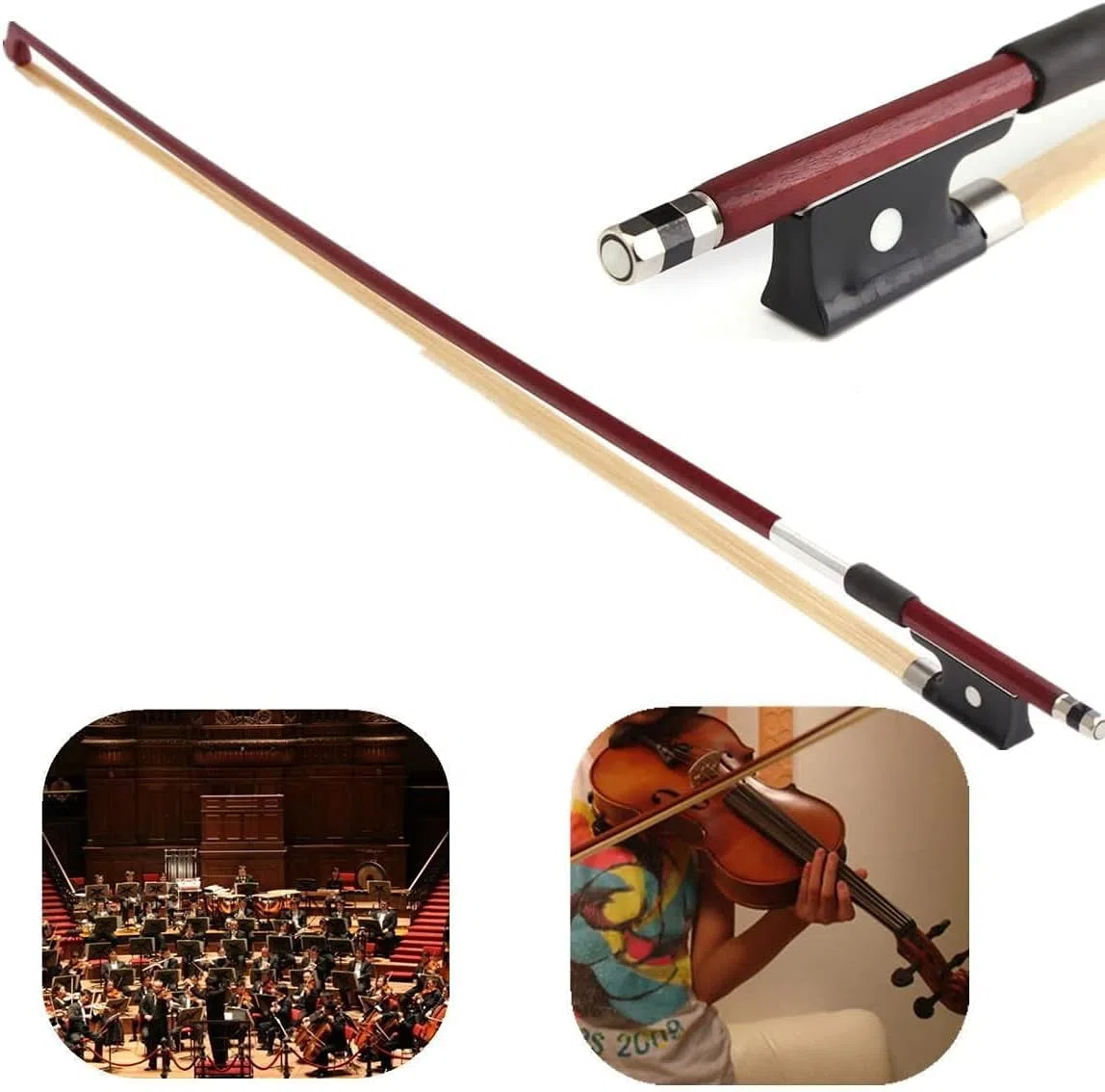 1/2 Violinbogen aus Brasilholz – Ausgewogen, Handgefertigt & Ideal für Schüler und Kinder