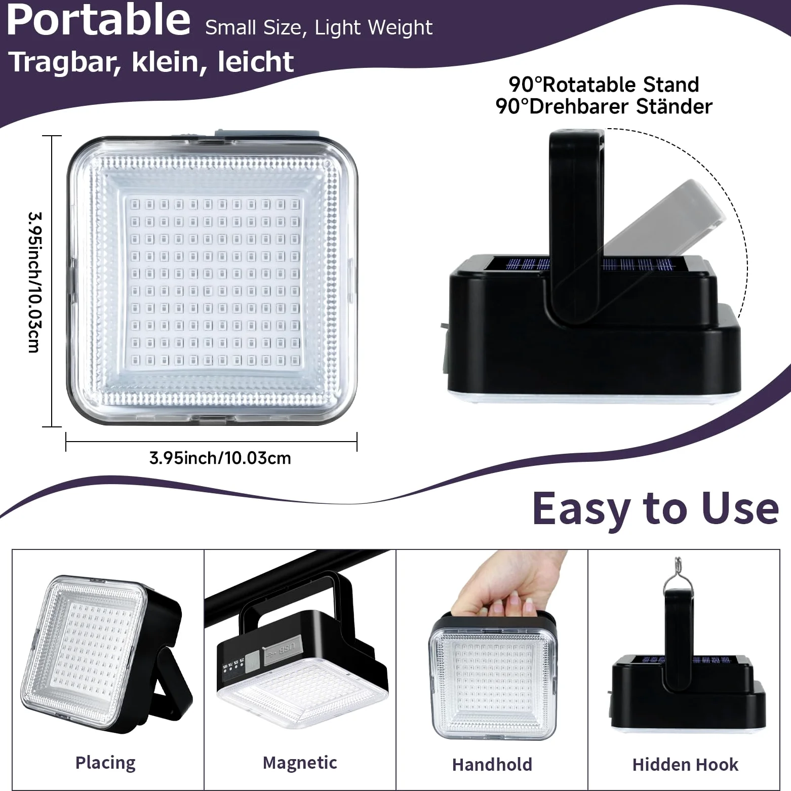 Schwarzlicht Strahler 60W, WINNIW 120 LED UV Schwarzlichtlampe, Wiederaufladbares Dimmbares UV-Licht für Schwarzlichtparty, Neonparty, Halloween, Bodypainting, Fluoreszenzeffekt, Disco