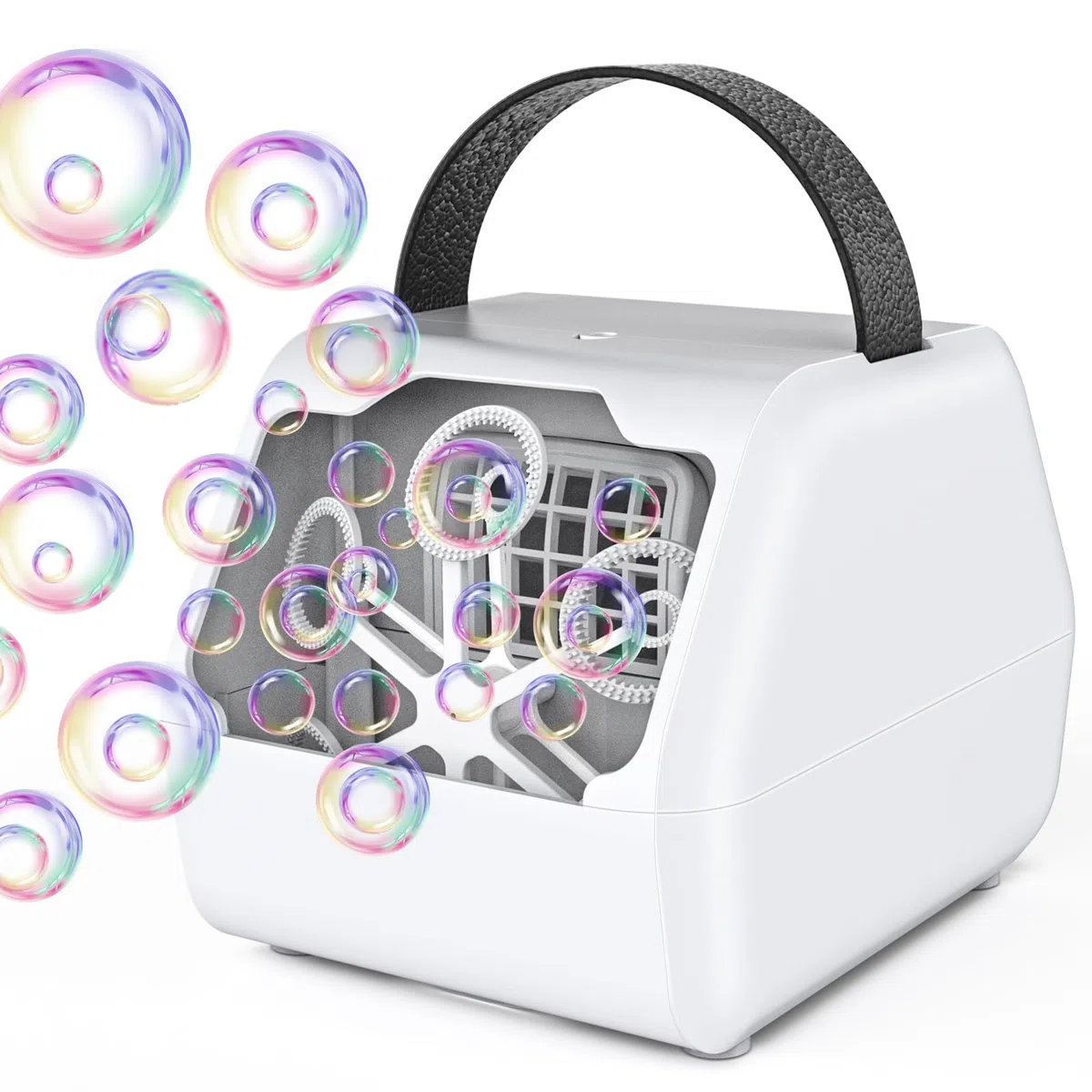 PANACARE Seifenblasenmaschine, Automatische Seifenblasenmaschine 10000+Blasen/Min mit Wiederaufladbare Akku|Seifenblasenlösung|Bunte Lichter für Geburtstag, Party, Hochzeit (803-Black)