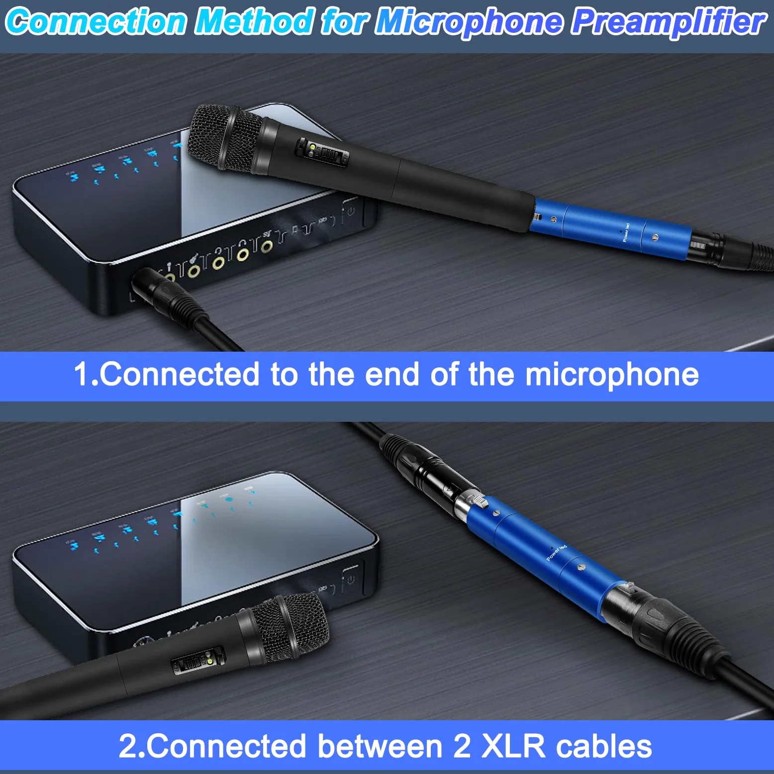 XMSJSIY Mikrofon Pream Ultra-Clean Gain Mikrofon Booster für dynamische Mikrofon Vorverstärker bis +28dB Gain Professional XLR Verstärker Vorverstärker für Broadcast Studio Aufnahme
