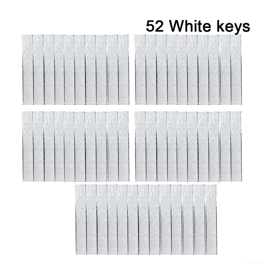 Weiß-schwarze Klaviertasten, Klaviertasten-Set, Ersatz-Tuning-Reparatur-Komplett-Set mit Vorderseite für universellen Klavier-Ersatz zum Selbermachen (52 weiße Tasten), 1178924852