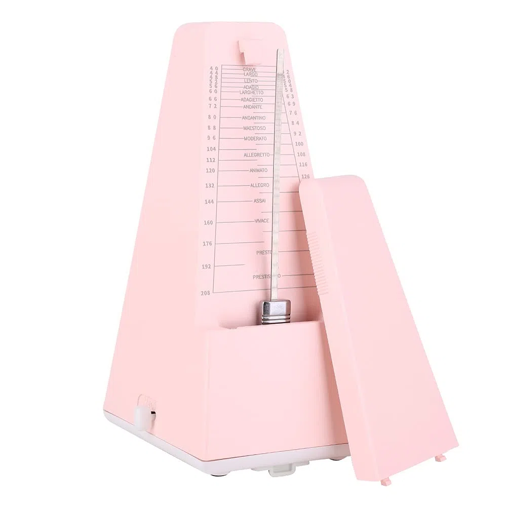 Metallmechanisches Kernmetronom Traditionelles Metronome Metronom im Pyramidenstil f¡§1r Klaviergitarren Violinzubehr(Rosa)