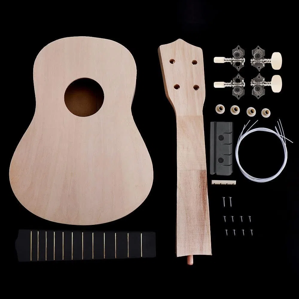 DIY Ukulele Kit - Machen Sie Ihre Eigene Sopran Hawaii Gitarre - Handarbeit Set Mit Installationswerkzeugen für Kinder