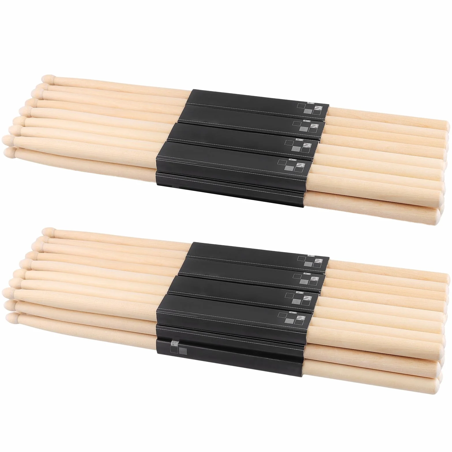 FUNSUEI 20 Paar 5A Trommelstöcke Holz, Ahornholz Holzspitze Drumsticks für Fachleute, Anfänger