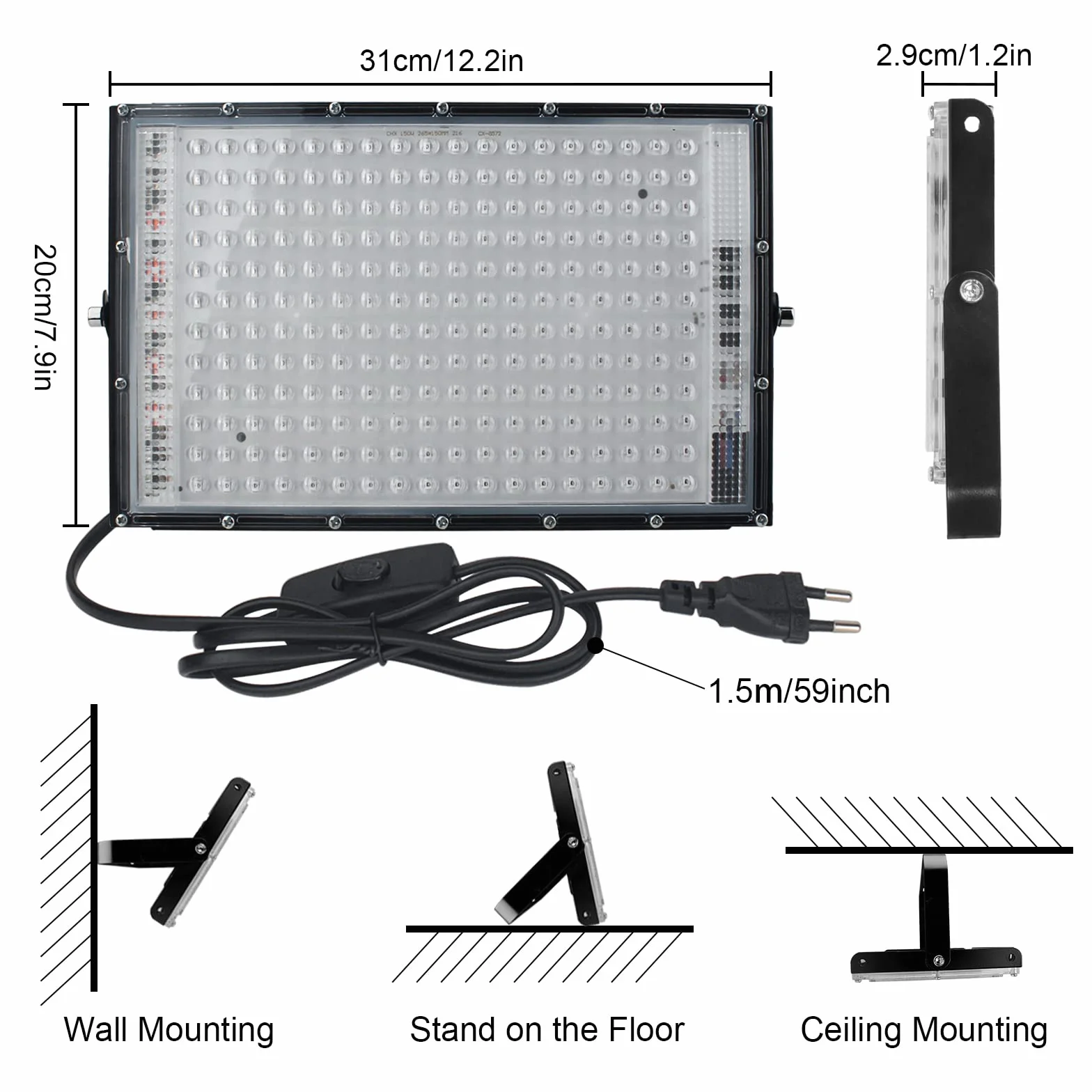 CREATESTAR LED Schwarzlicht Strahler 150W, UV Schwarzlichtlampe 395-400nm, UV Strahler Flutlicht IP65 Wasserdicht Partylicht für Bar Halloween Aquarium Neon Glühparty Fluoreszierende Effekte