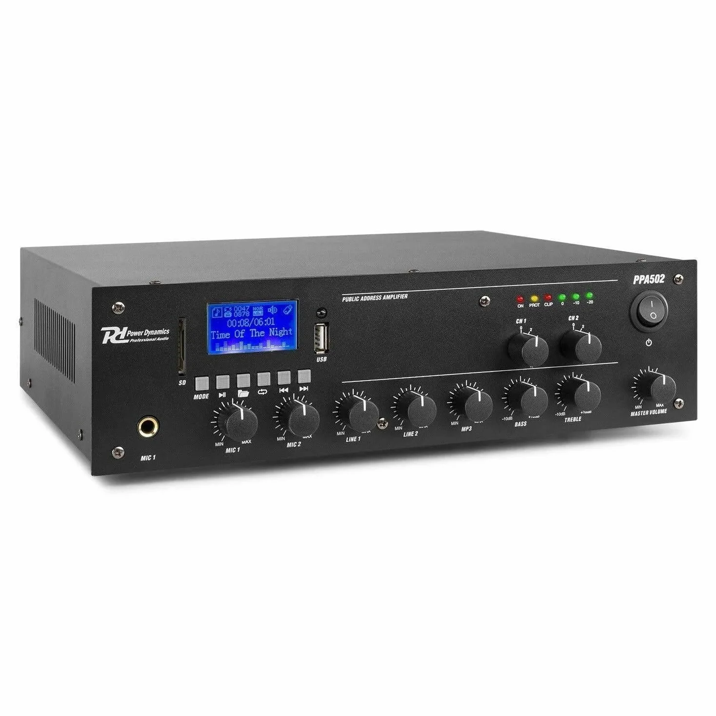 Power Dynamics PPA502, 2-Zonen-Vertärker (100 Volt), 50 Watt met Bluetooth