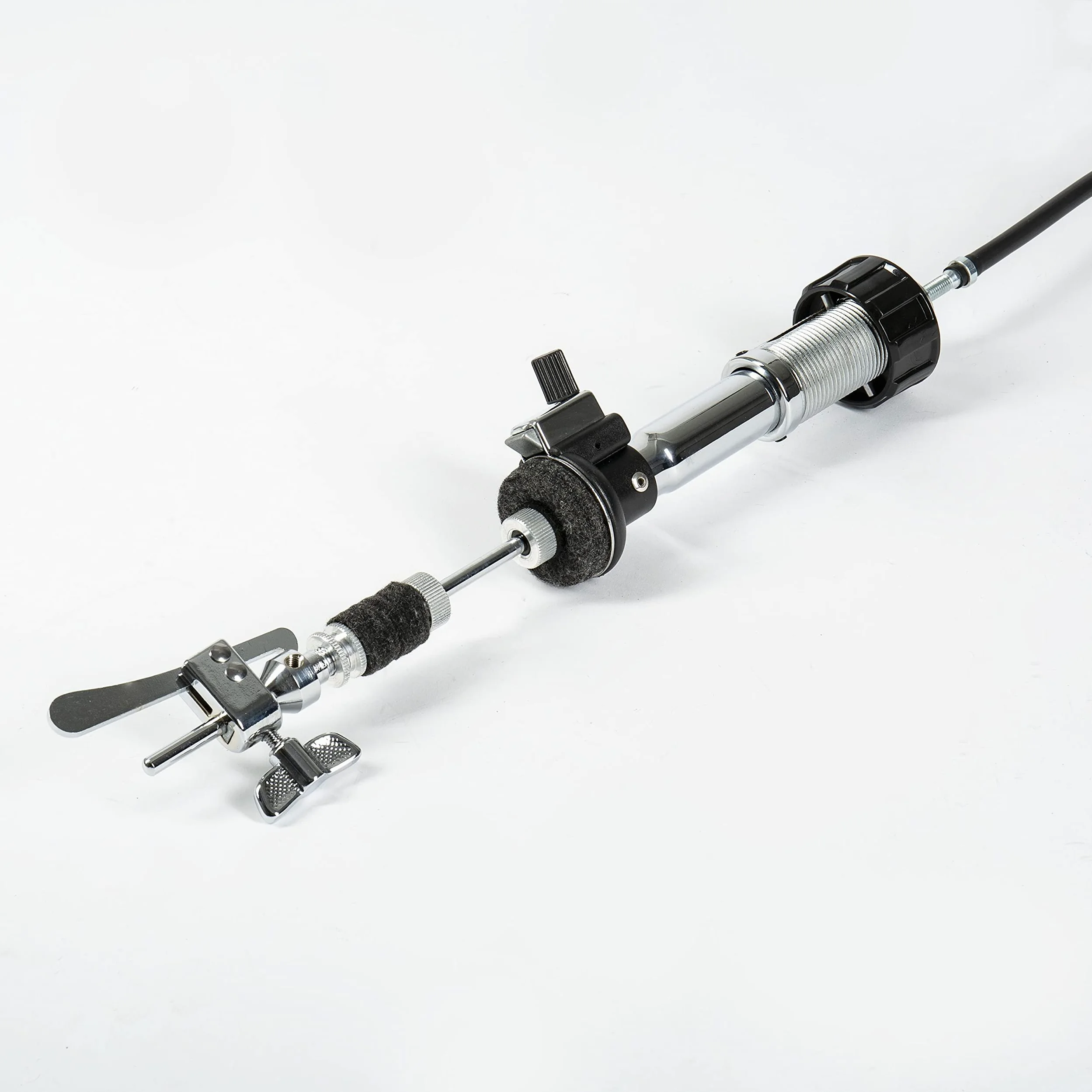 Fame HH9007 Remote Cable HiHat Ständer, Professionelle Einzelkette, Einstrebig, Verchromt, Drehbare Beine, Spikes, Ergonomisches Pedal, Stabiles Kabel, Multiklammer, Drop Clutch