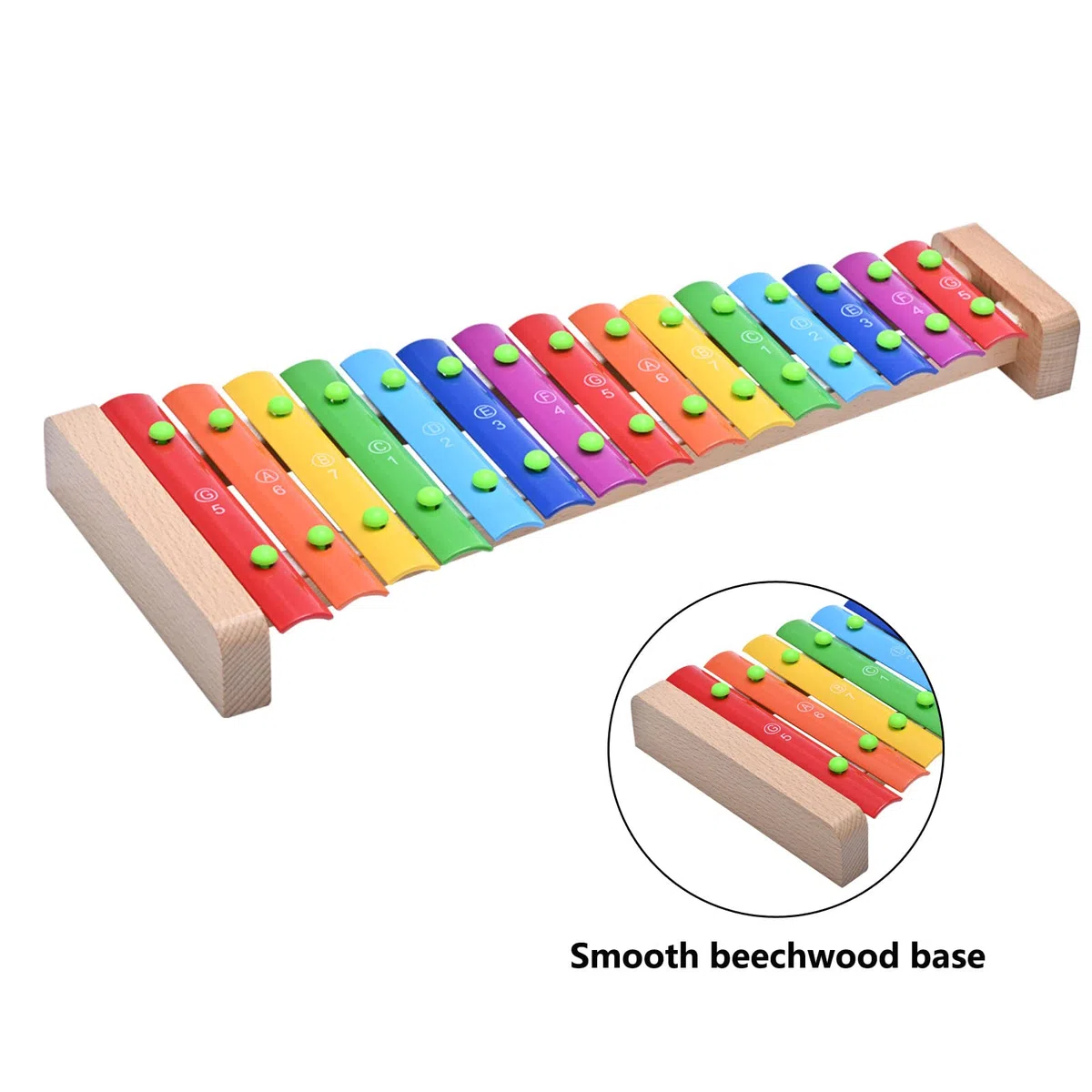 LIEKE Xylophon Holz 15 töne Glockenspiel Musikinstrument Geschenk für Kinder Erwachsene