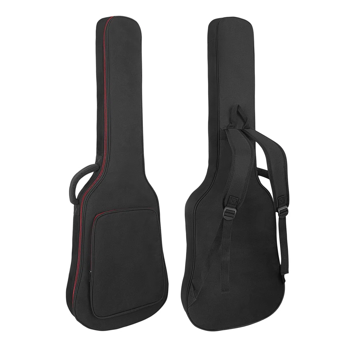 E-Gitarrentasche 39-40 Zoll E-Gitarren-Gigbag, 0,38 Zoll dick gepolstertes Gitarrenetui wasserdicht mit Tasche und verstellbarem Schultergurt Nackenschutz-Kissenpolster, schwarz