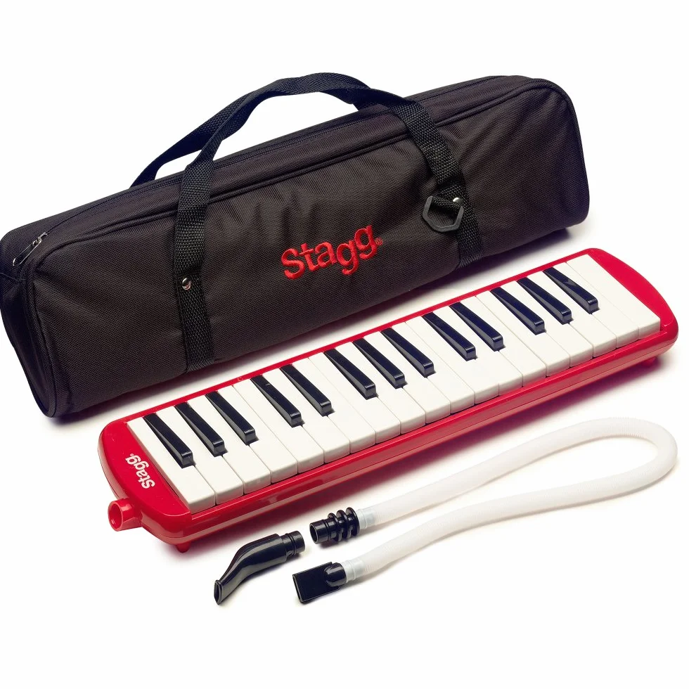 Stagg 32-Noten Melodica MELOSTA32RD mit Tasche, rot