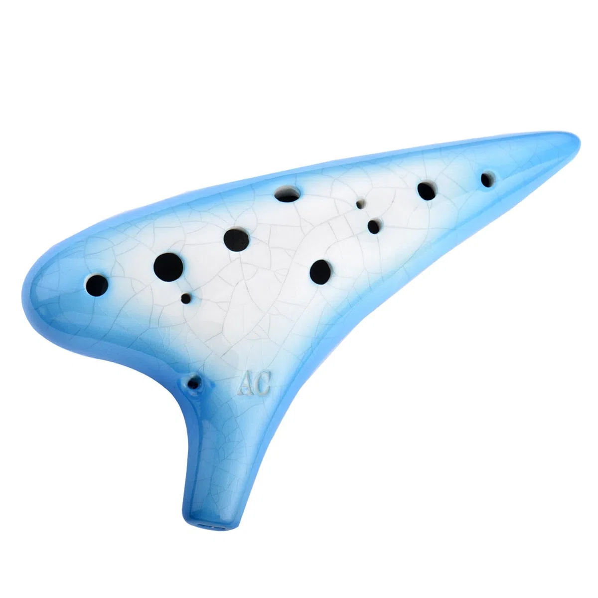 AFE 12 Loch Alto C Okarina Keramik Ocarina mit einer schützenden Tasche und Songbooks Gradient Blue