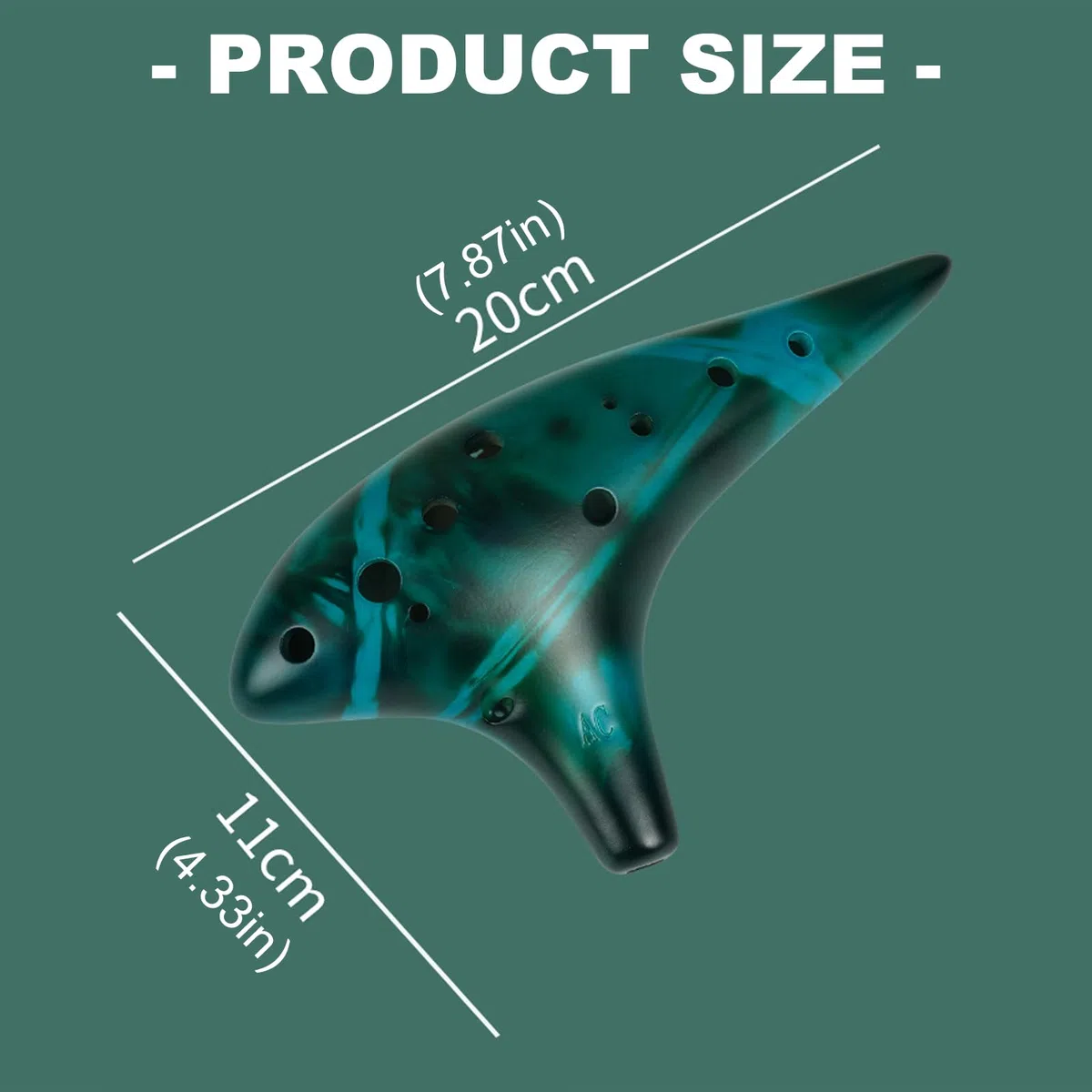 12-Loch Keramik Okarina, Musikinstrument für Lernende, ergonomisches Design, verbesserte Klangprojektion für Musikliebhaber, handgefertigte Ton Okarina