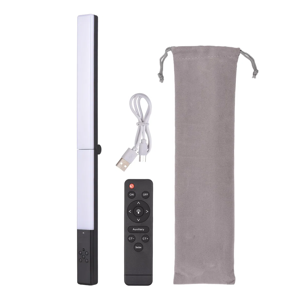 LED-Leuchtstab mit Einstellbarer Farbtemperatur, 20 W, Zweifarbig, Faltbar, USB-betriebener Stableuchte für Online-Unterricht, Webinar-Workshop