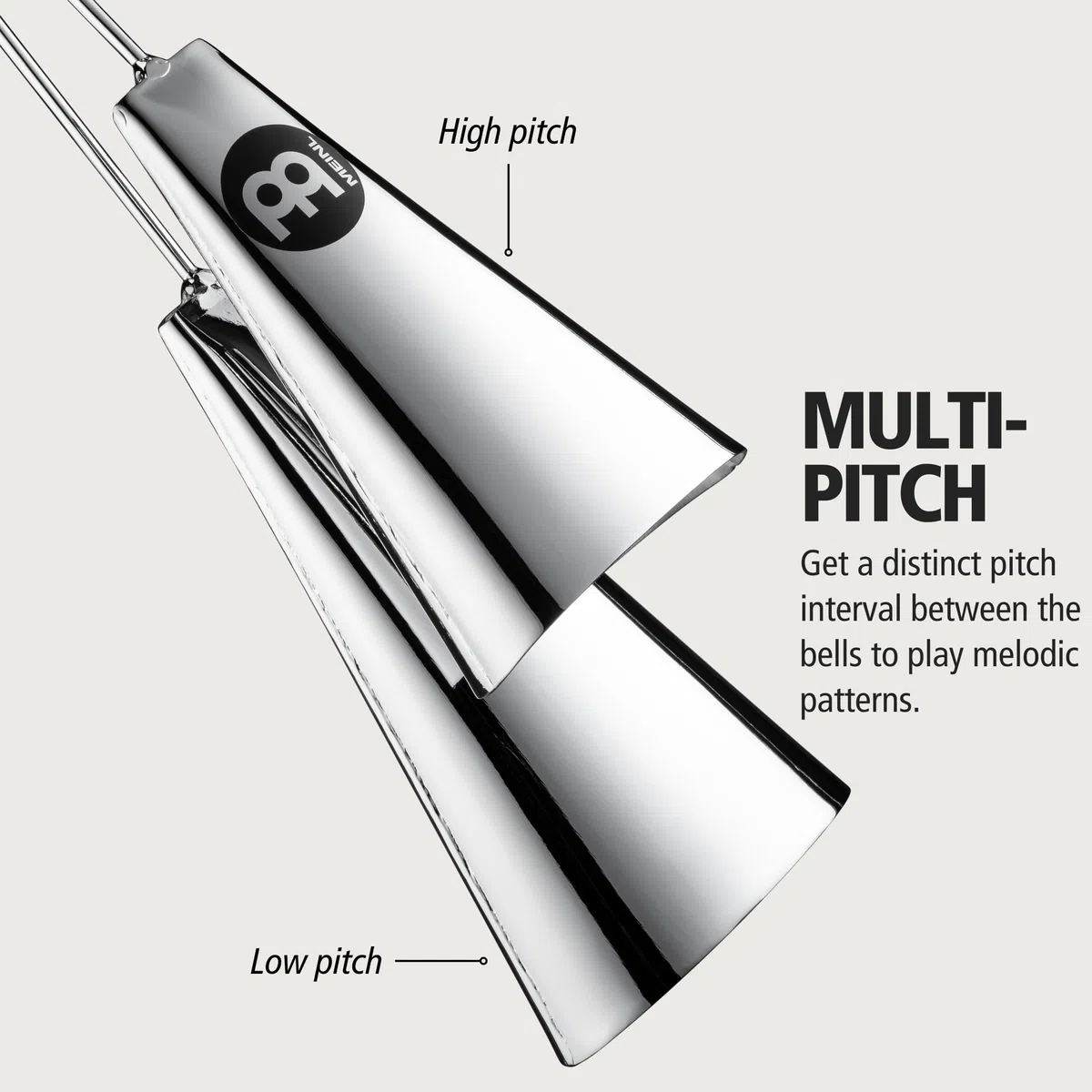 Meinl Percussion Traditional Style A-Go-Go - Mittelgroßes Schlaginstrument - Stahl, Verchromt (STABG3-CH)