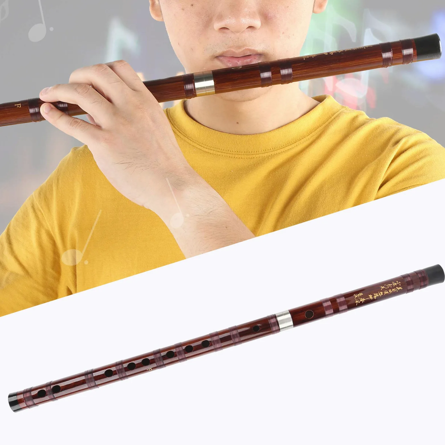 Bambusflöte Dizi, handgemachtes traditionelles chinesisches Musikinstrument Key F, für beliebte professionelle Lieder(Key of F)