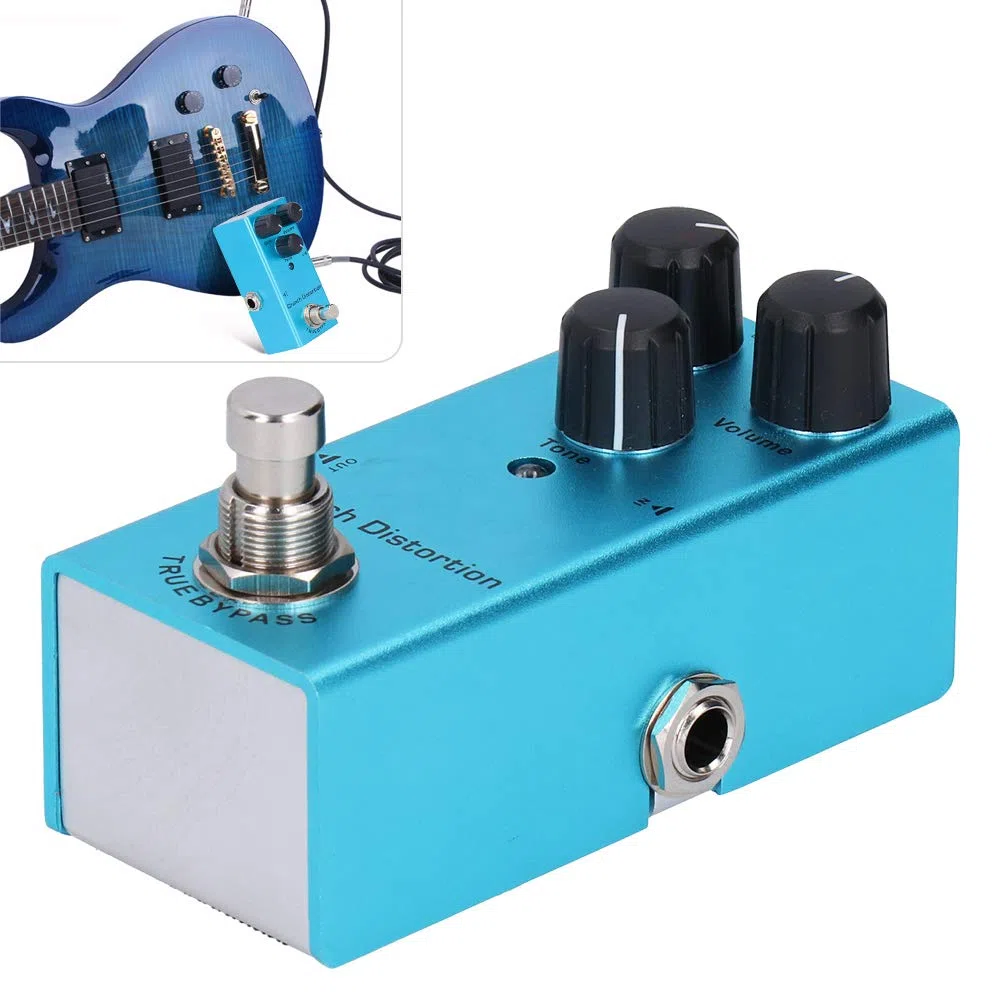Alomejor E-Gitarren-Effektpedal, Crunch Distortion mit True Bypass, Einstellbarer Tonlautstärke für Klassischen Rock-Sound