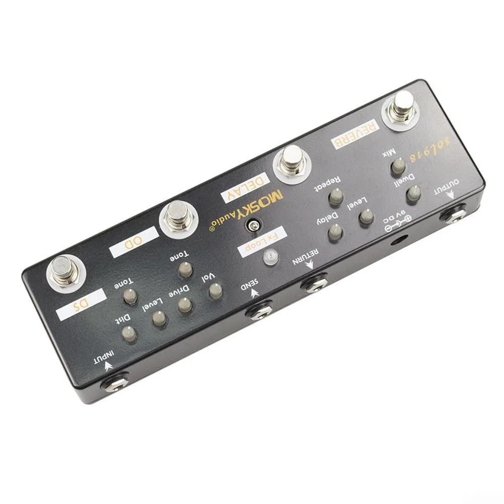 5-in-1 Gitarre Multi-Effektpedal Distortion Delay Reverb Overdrive Loop Gitarre Musik Zubehör für Gitarre Enthusiasten