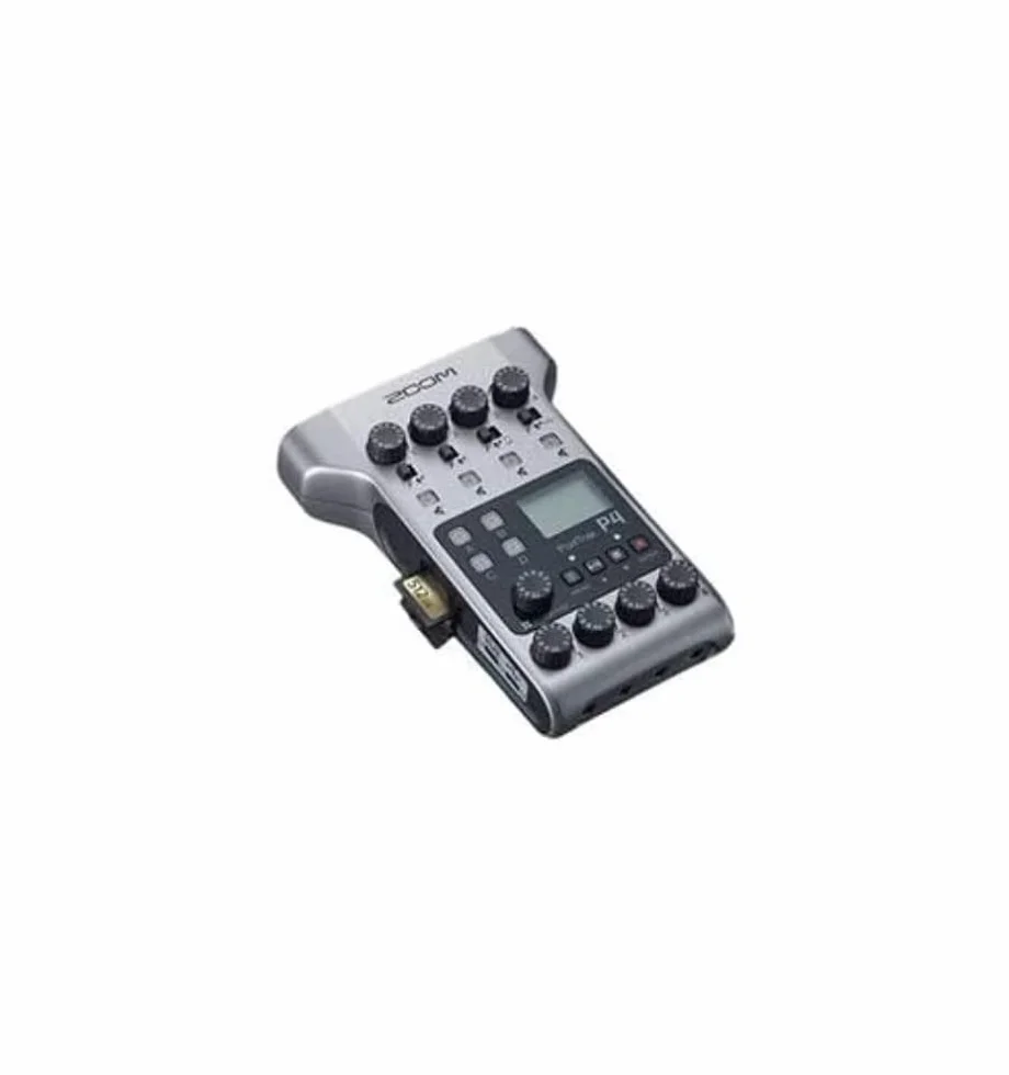 ZOOM P4 PodTrak – Mobiler Podcast-Recorder und Mixer mit 4 XLR Mikrofoneingängen & USB-Interface für Studio, Interview & Livestream