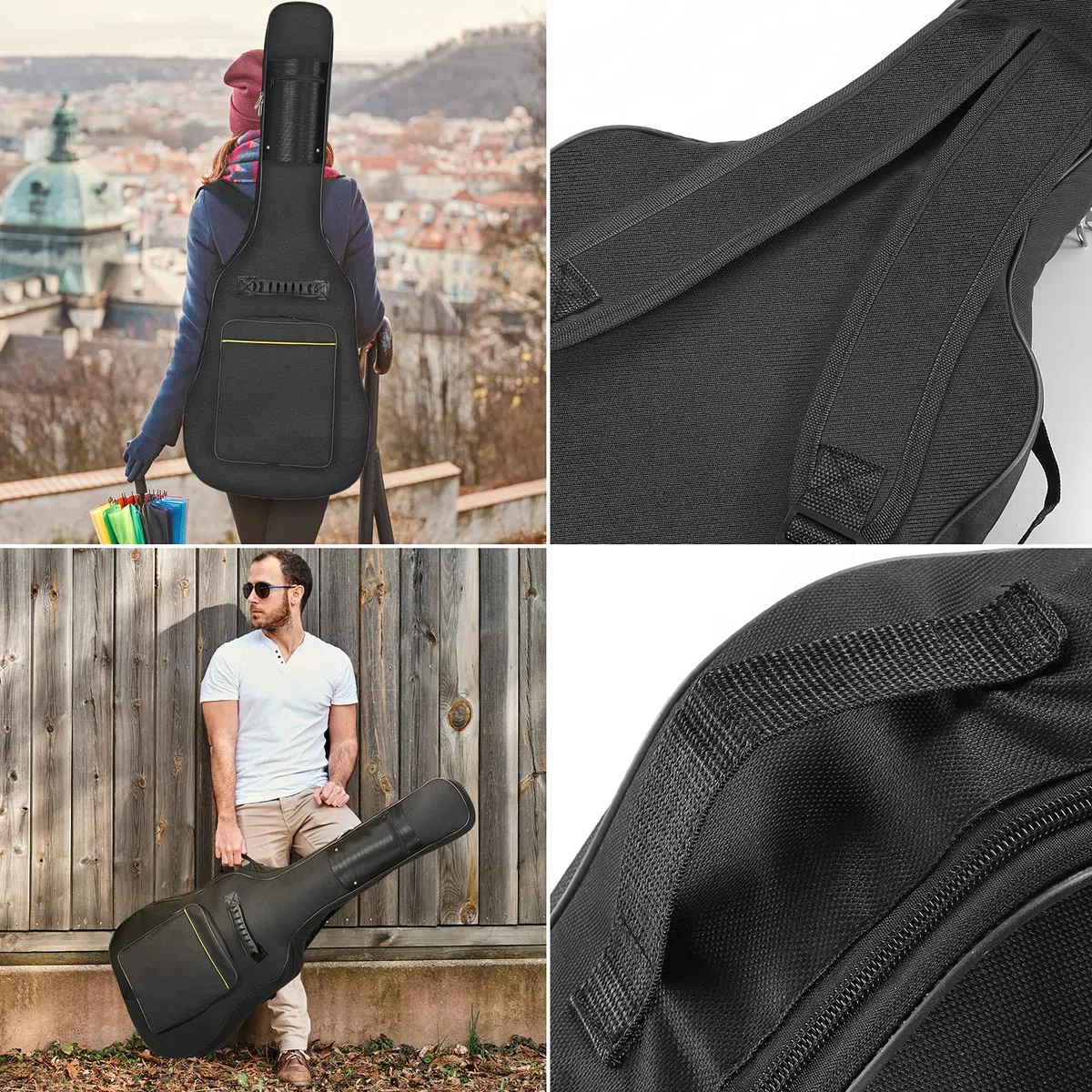 Gitarrentasche 40 41 Zoll Gig Bag Gitarre Tasche Akustik Guitar Bag Backpack Case Oxford Gitarrenhülle Gitarre Rucksack Gitarren Taschen (A2)