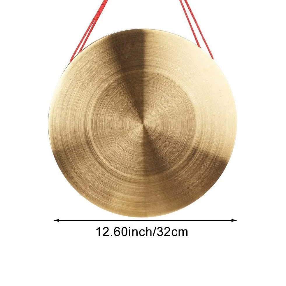 32 cm Hand Gong Cymbals Messing Kupfer Gong Chapel Opera Percussion Instrument Mit Rundspiel Hammer