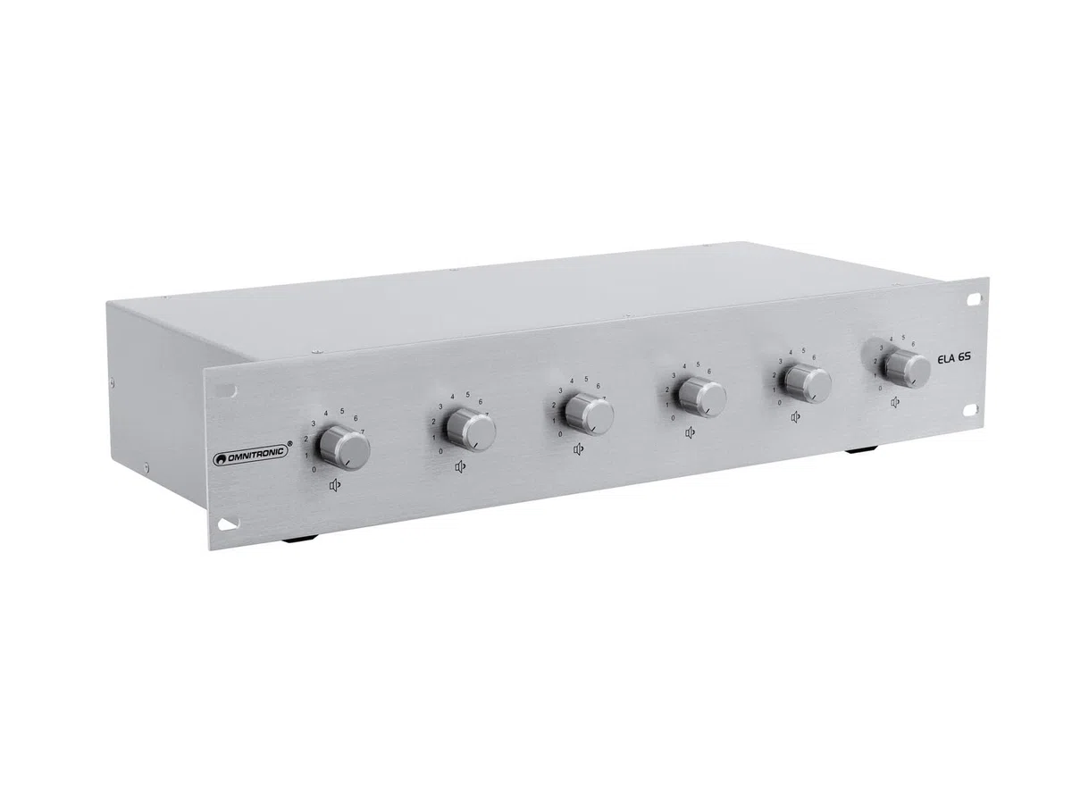 OMNITRONIC ELA 6S-Zonen LS-Regler 5W SIL | Stereo-Lautstärkeregler für 6 Zonen