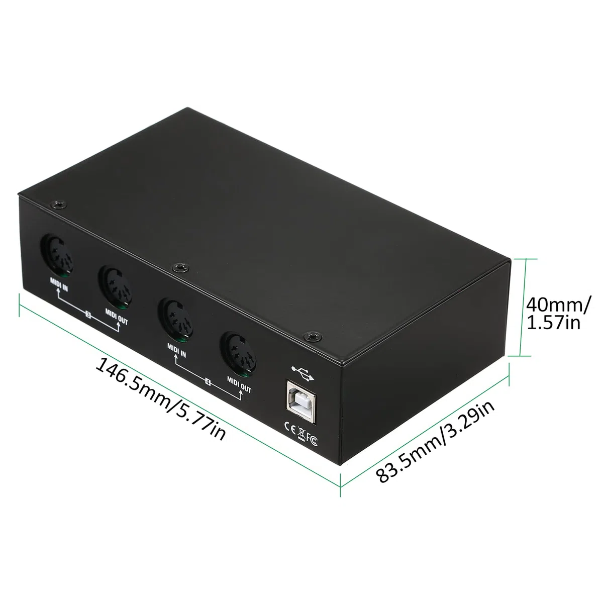 Btuty UM4X4 USB MIDI 4i/4o 64-Kanäle MIDI-Box 4X4