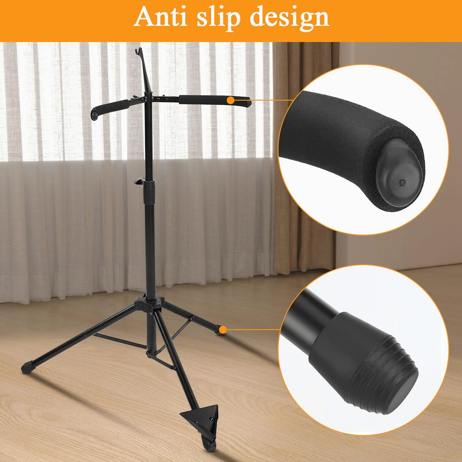 Cocoarm Ständer für Cello / Kontrabass / Instrumentenständer, klappbares Höhenverstellbarer Stativ Metallständer für Gitarre Cello Viola Ukulele Mandoline, Höhenverstellbarer 74~120 cm Stativ