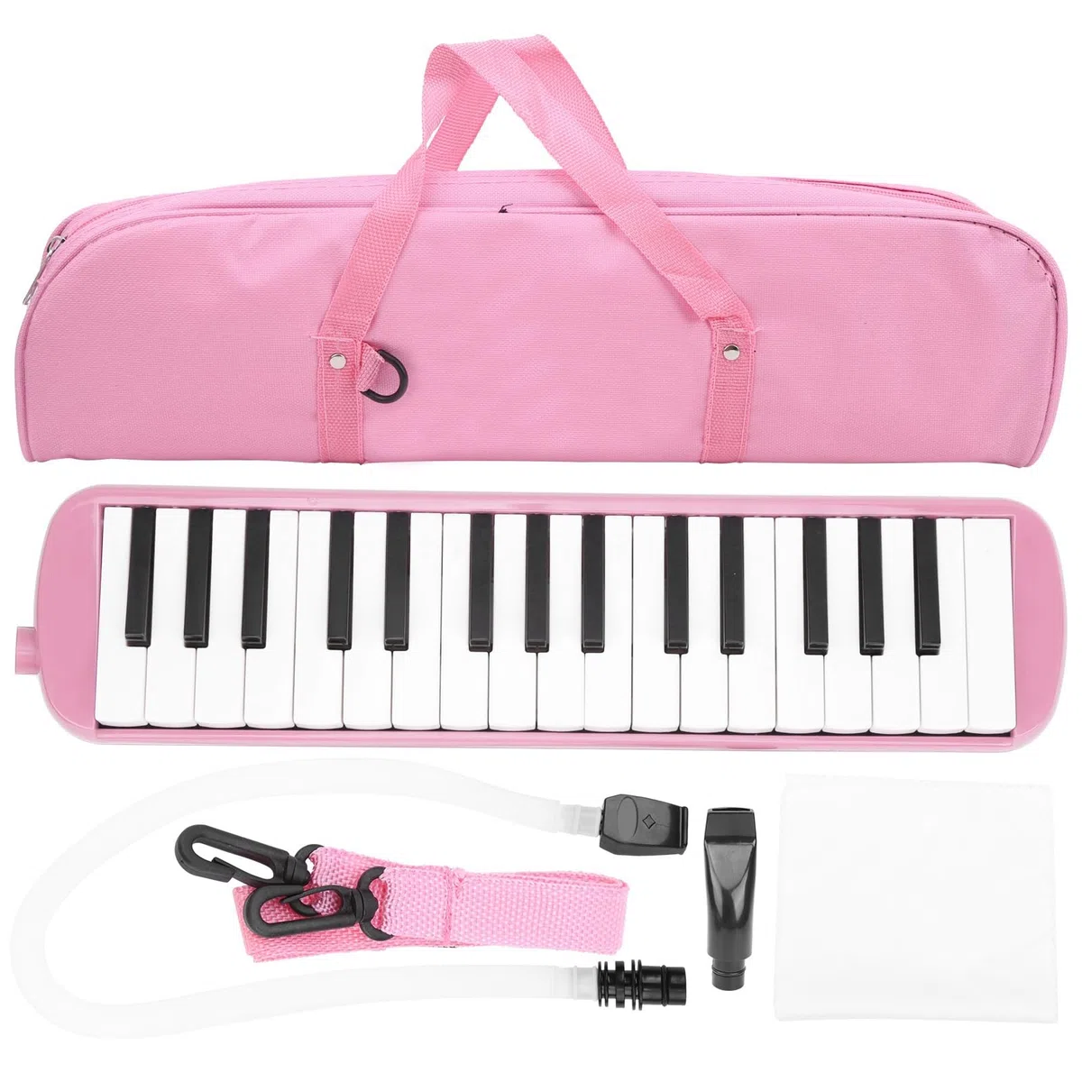 Melodica-Instrument mit 32 Tasten, Keyboard-Musikinstrument Im Klavierstil für Anfänger und für die Übungstasche Zum Musiktraining (Rosa)
