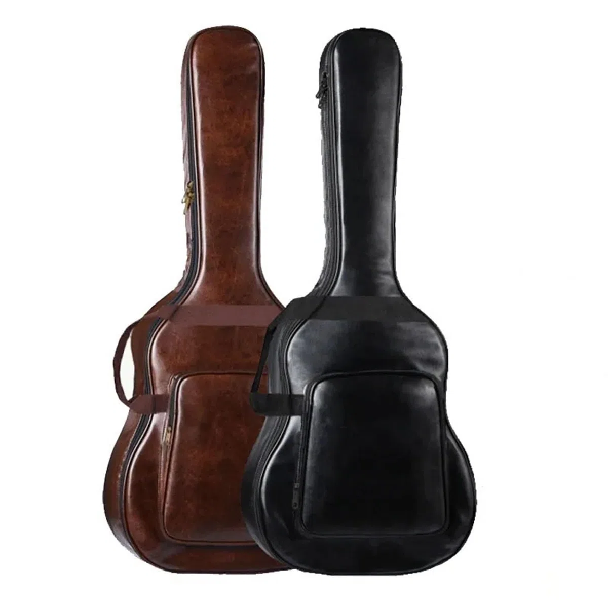 Gitarrentasche Klassischer Gitarren-Rucksack aus wasserdichtem, verdicktem PU-Leder, 40/41 Zoll, Tragetasche for Gitarrenkoffer, Zubehör for Musikinstrumente(Black)