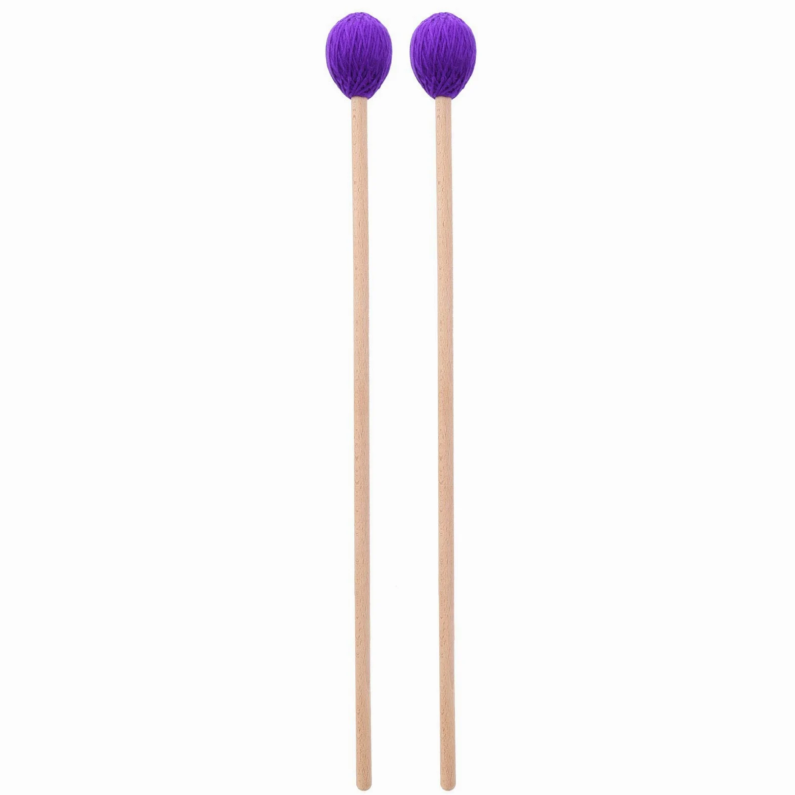 Dilwe 1 Paar runder Kopf Marimba Stick Mallets Buche Xylophon Griff Percussion Sticks Instrumente Zubeh?r(Lila) Percussion Instrument Parts