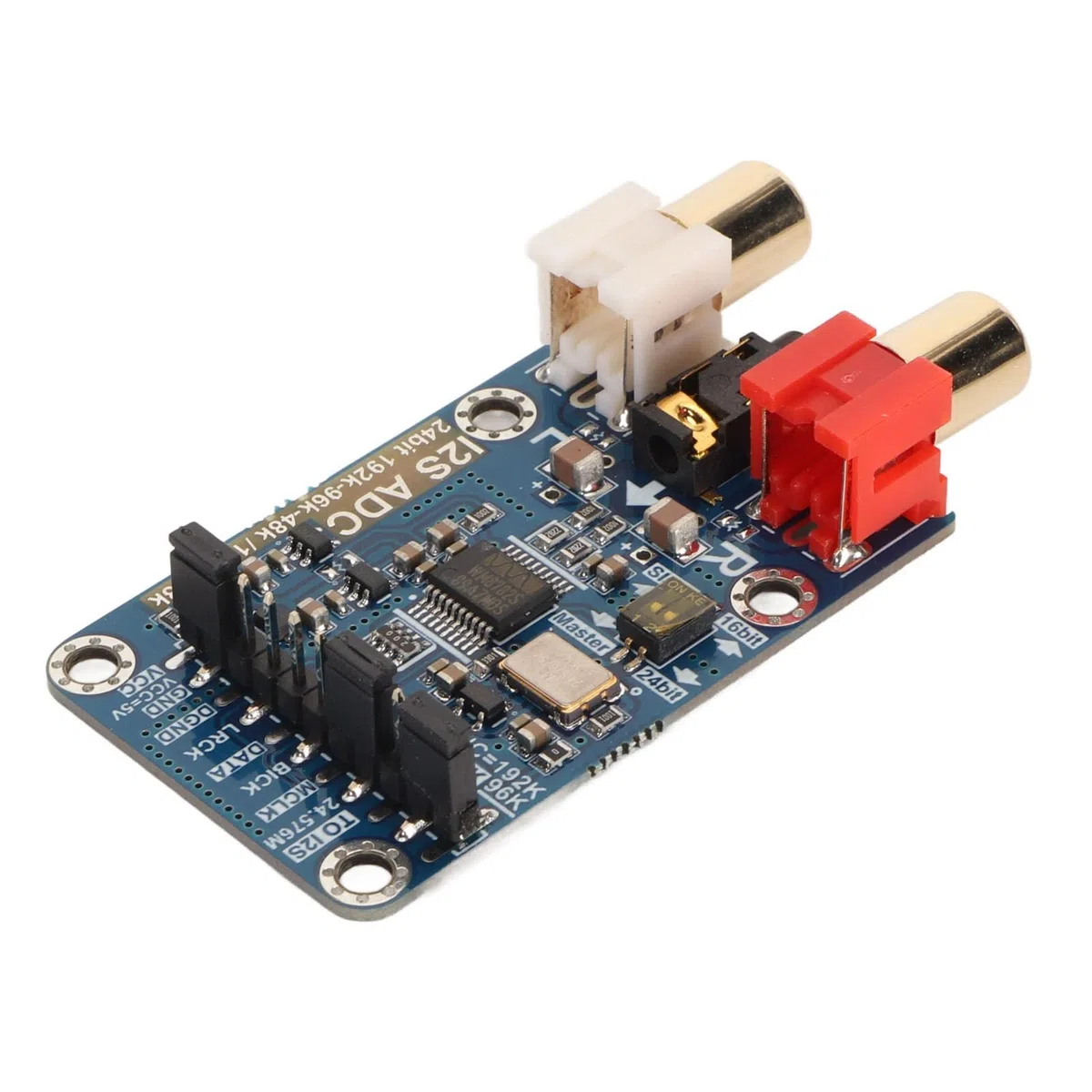 I2S ADC Modul, hochauflösender Analog zu I2S Konverter mit 3,5 mm Eingang, Master/Slave Modi, 24 Bit 192k Unterstützung, PCB Modul für Entwicklungsboards, 1 Stück