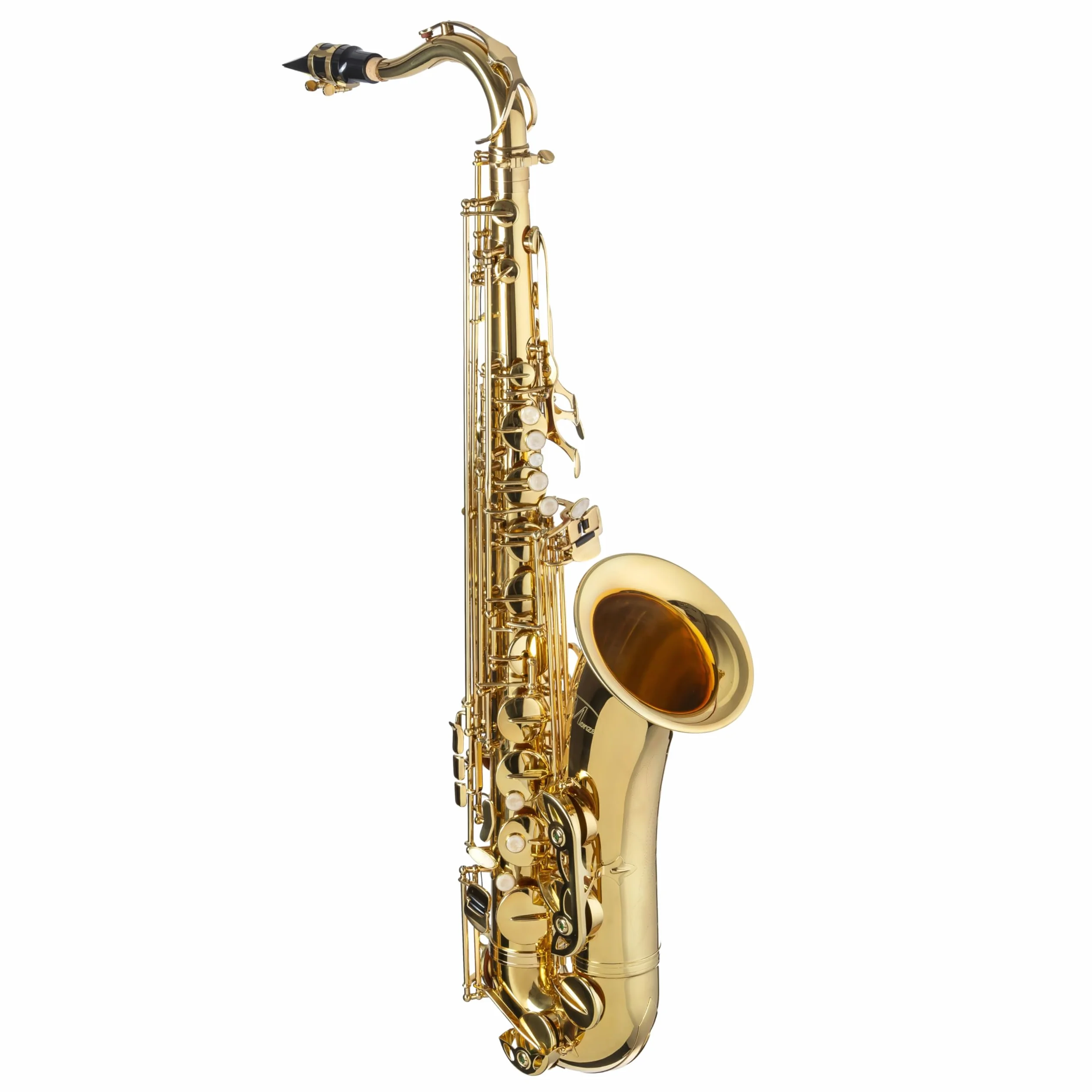 Tenor Saxophon Bb Monzani MZTS-90L, leichtes Gewicht, voller Klang, Messing, inklusive Mundstück und Hardcase, geeignet für Einsteiger