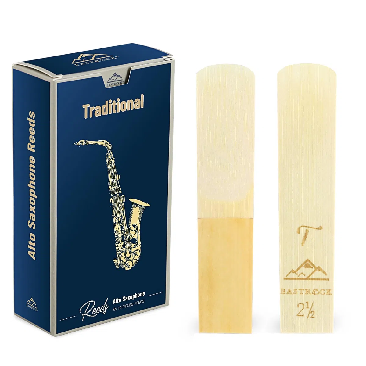 EASTROCK Traditionelle Altsaxophon-Blätter 2,5,saxophon blätter2.5,professionelle Altsaxophon-Blätter für Saxophon, Anfänger und Saxophonisten, Stärke, 2,5–10 Stück