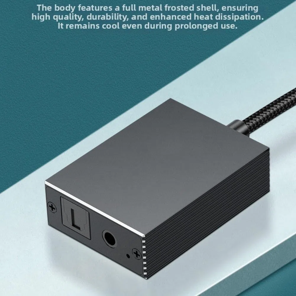 USB-Audio-Konverter auf 3,5 mm und optischen Ausgang, unterstützt PC-Audio-Geräte, kompaktes Aluminium-Legierungs-Design für zuverlässige Klangübertragung (0,2 Meter)