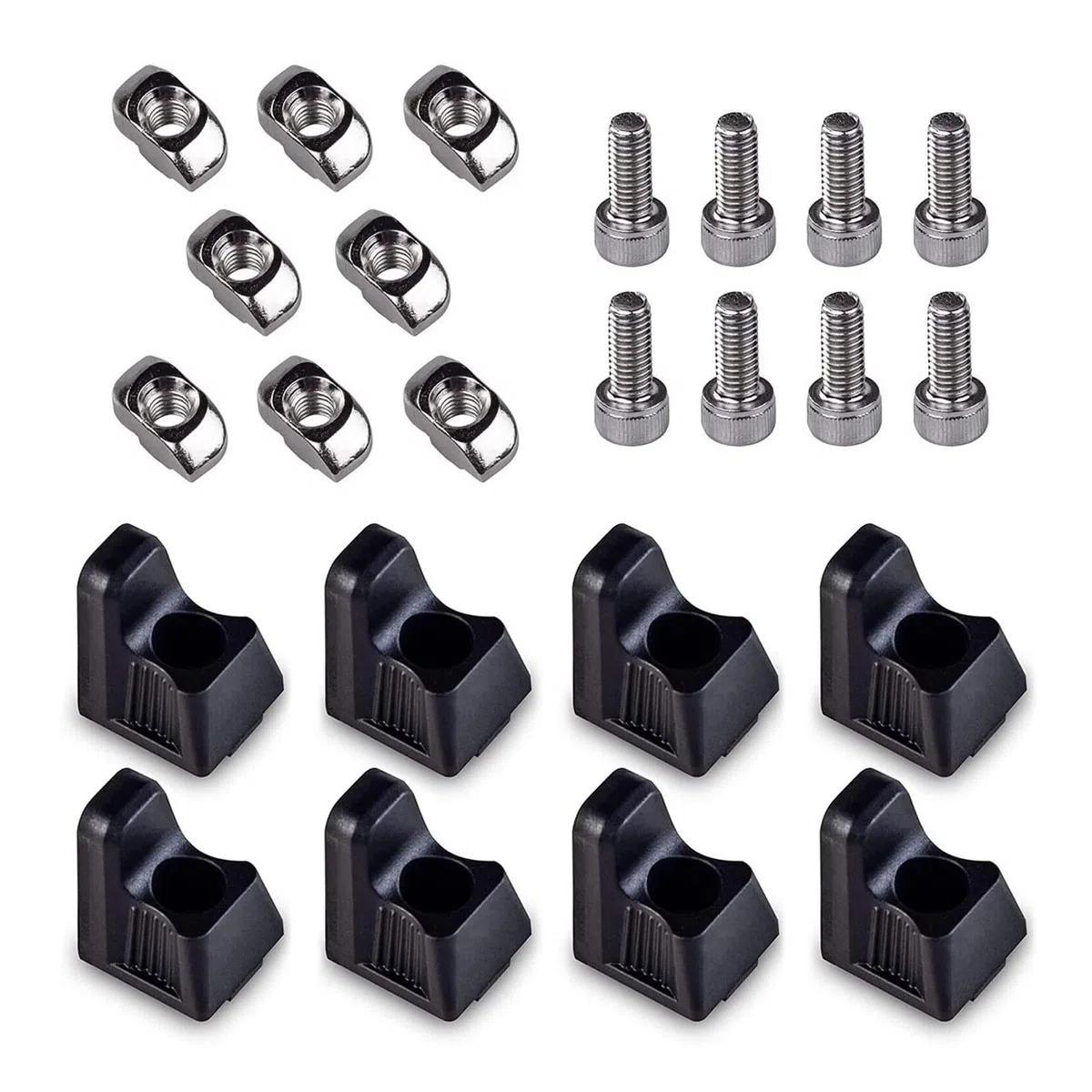 GUITTO GPB Pedalboard-Zubehör, sicheres Clip-on-Design, kein Kleber erforderlich für Effektpedale (Fixture Blocks), 8 Stück, BBL-08