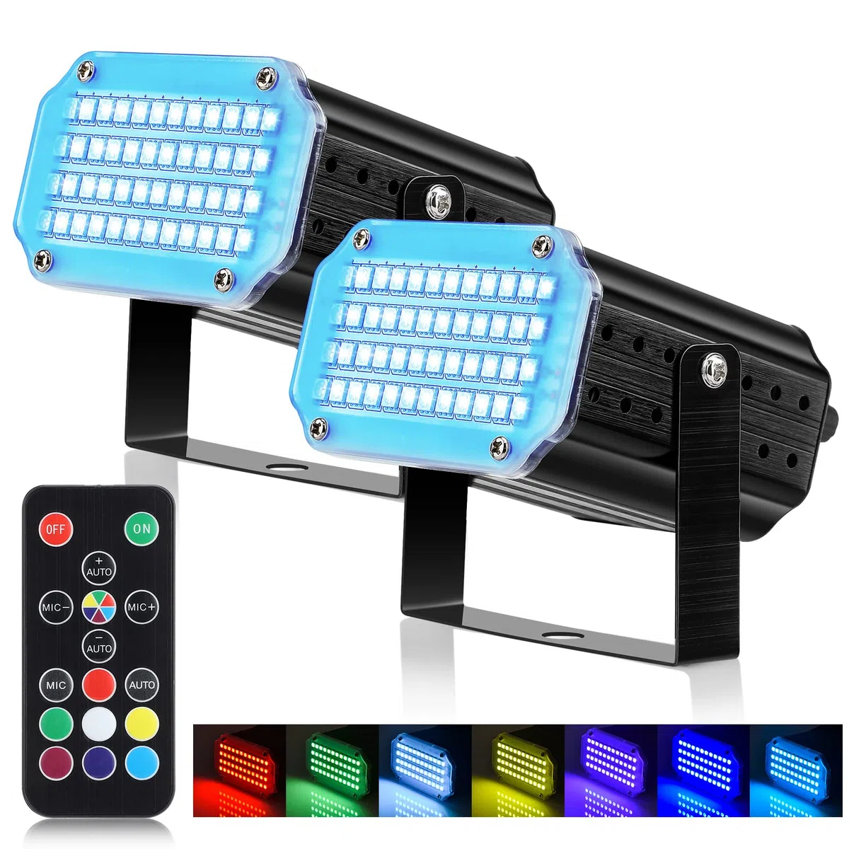 2er-Pack Stroboskop Disco Licht, Sound Aktiviert Und Flash Speed Control Party Licht mit 48 LED, Stroboskop Disco Licht für Tanzpartys, Geburtstage, DJs, Bars, Karaoke, Weihnachten, Hochzeiten, Clubs