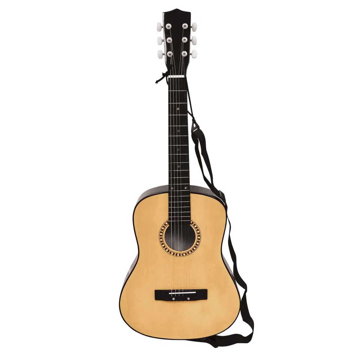 Lexibook, Akustikgitarre aus Holz, 36'' lang, inklusive Lernanleitung, 6 Nylonsaiten, inklusive Tragetasche, Holz/Schwarz, K2200