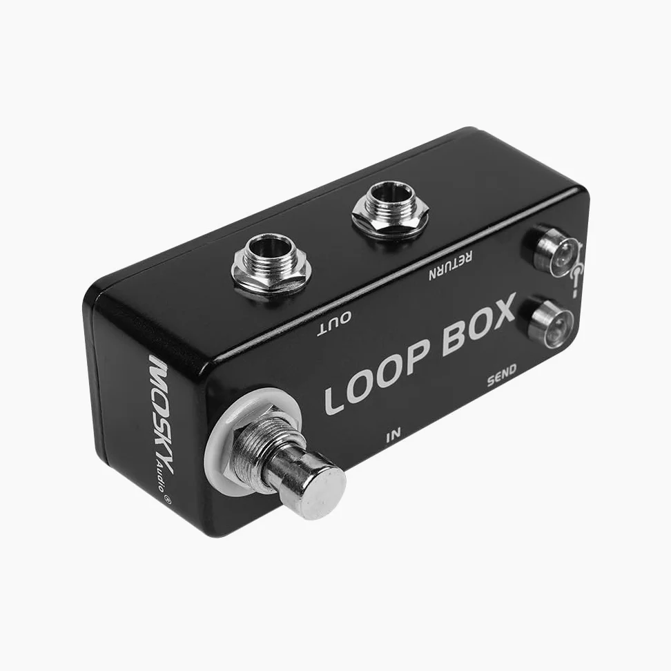 Robuster Mini-Loop-Umschalter aus Metall mit True Bypass für Musikinstrumente. Langlebiger Effekt-Loop-Selektor. Einstellbare Signalführung für Gitarristen und Musiker.