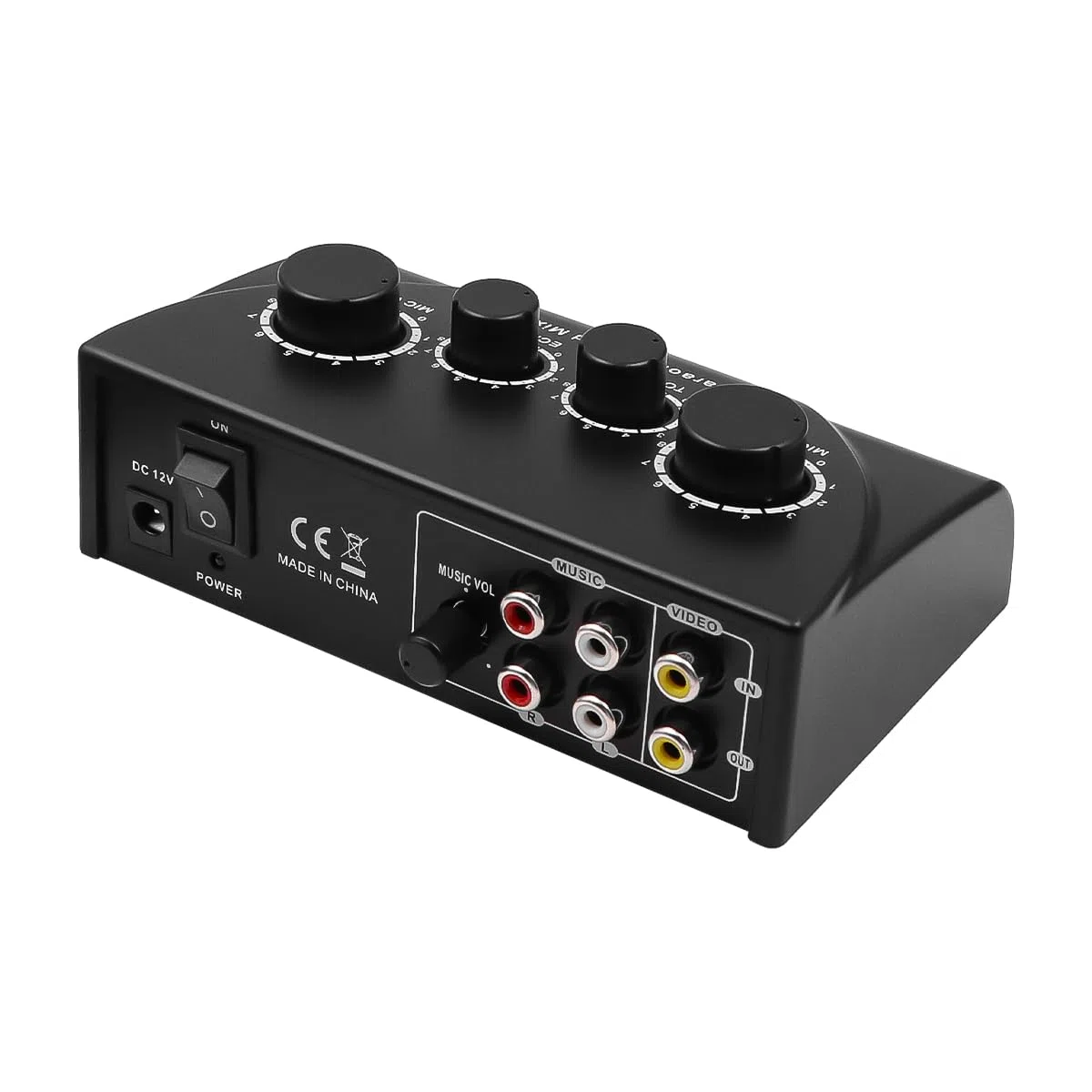 Tragbarer Karaoke-Mixer, 2 Mikrofon-Eingänge, digitaler Audio-Sound, Karaoke-Maschine, Echo-Mixer für Familien-Party-Unterhaltung