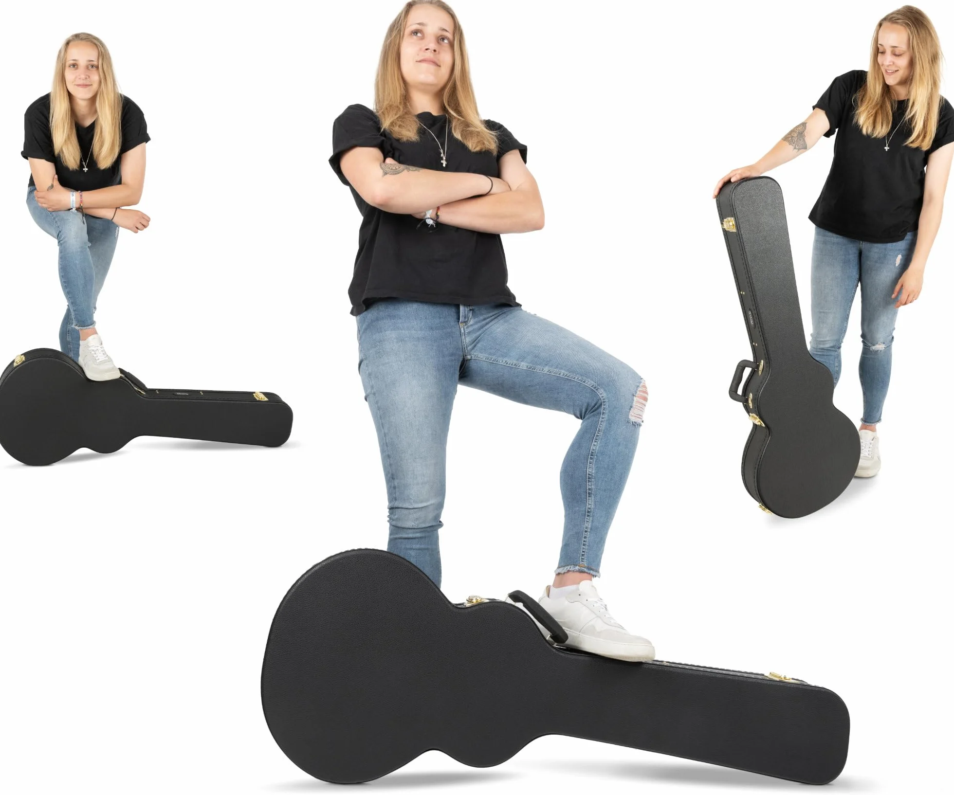 ROCKTILE E-Gitarrenkoffer Single Cut Style - Robuster Hartschalen-Formkoffer im klassischen Look